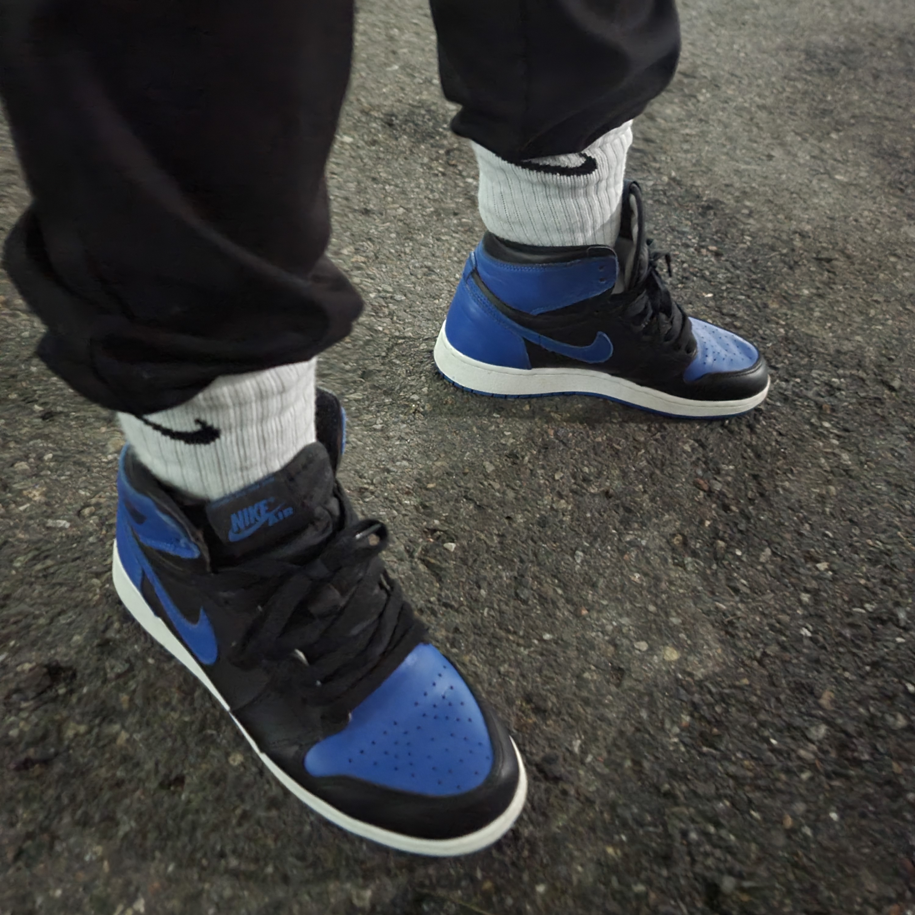 Jordan 1 Retro High OG Laney, (GS) Jordan 1 Retro Royal 2017 착용 스타일 - 2