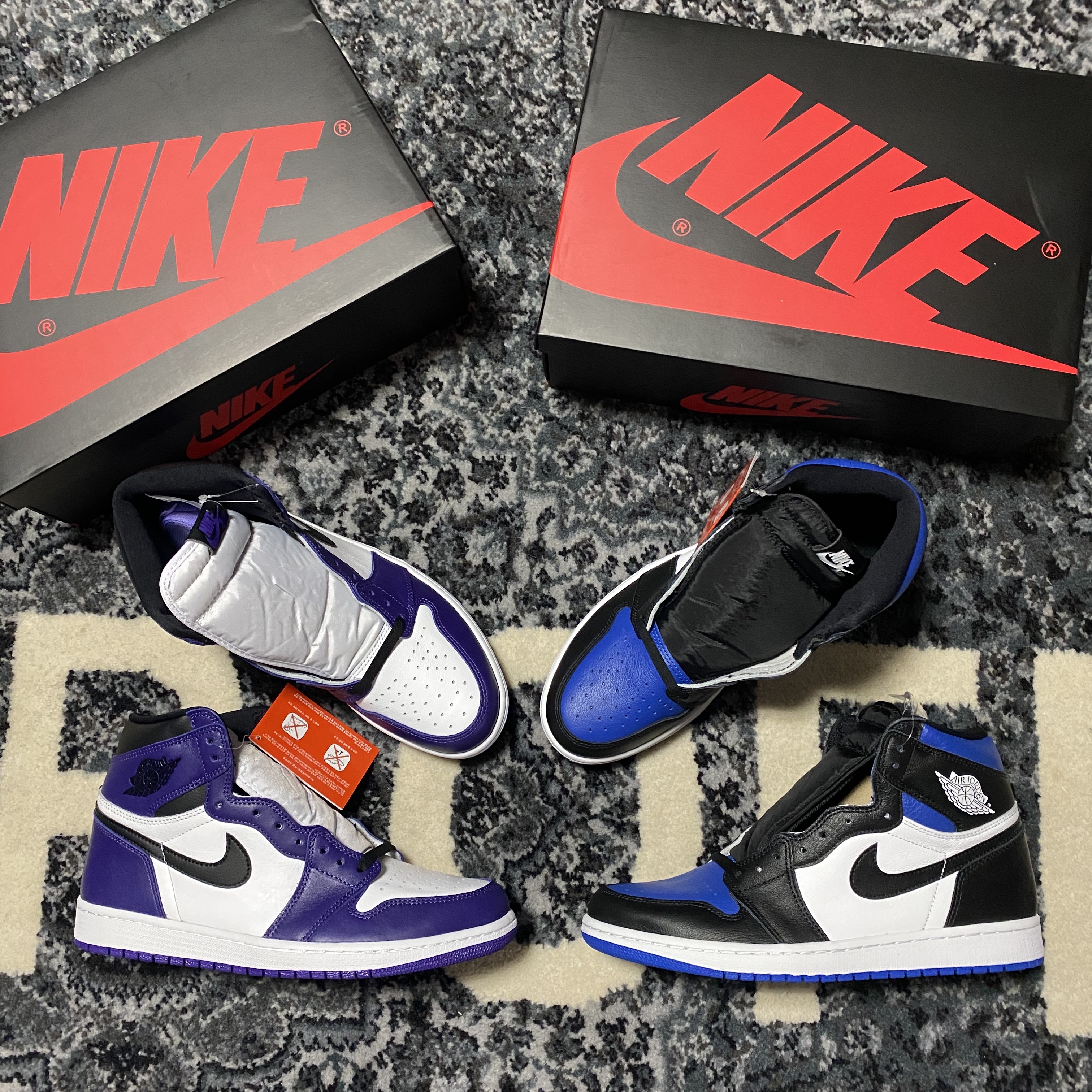 Jordan 1 Retro High OG Royal Toe, Jordan 1 Retro High OG Court Purple 2020 착용 스타일