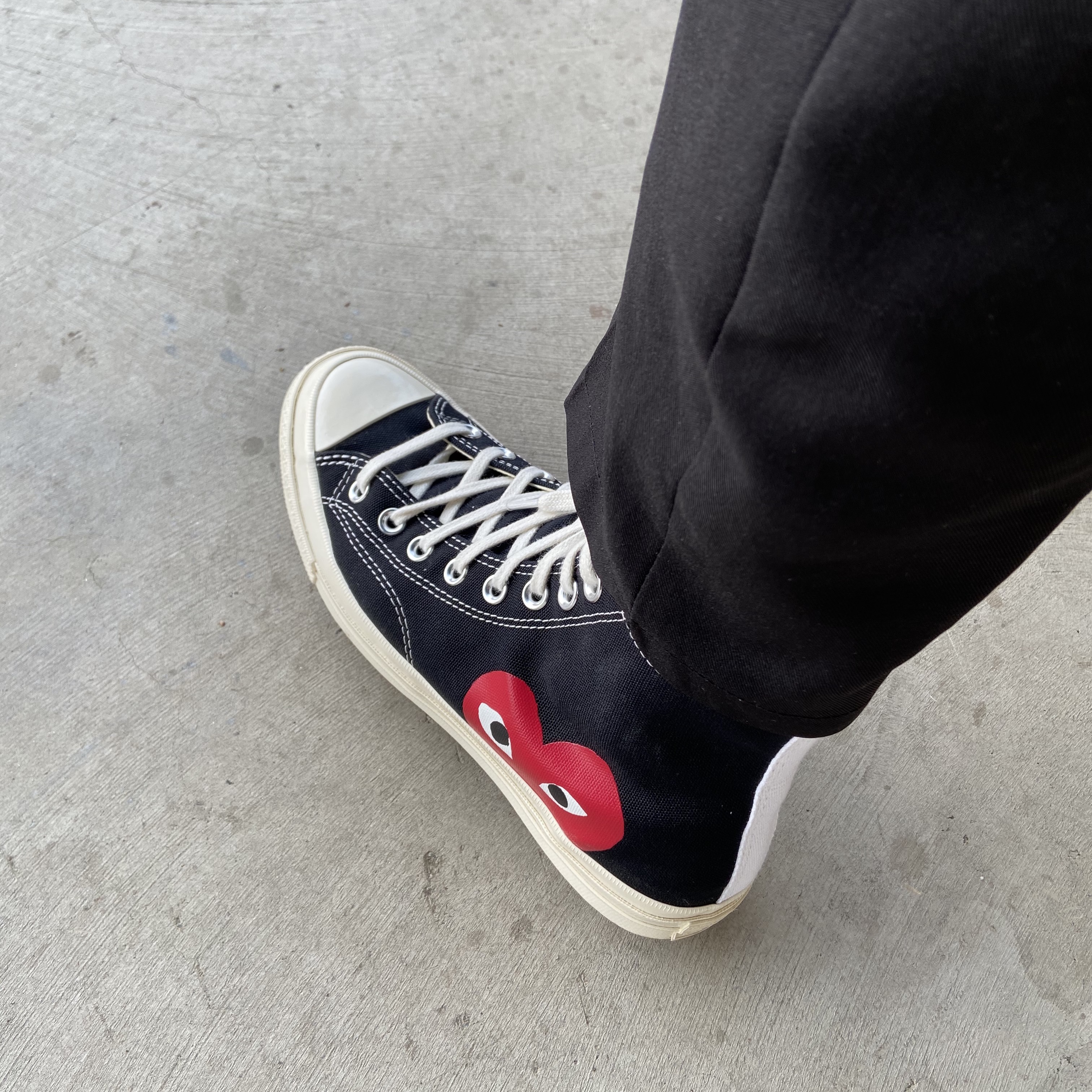 Converse x Play Comme des Garcons Chuck 70 Hi Black 착용 스타일