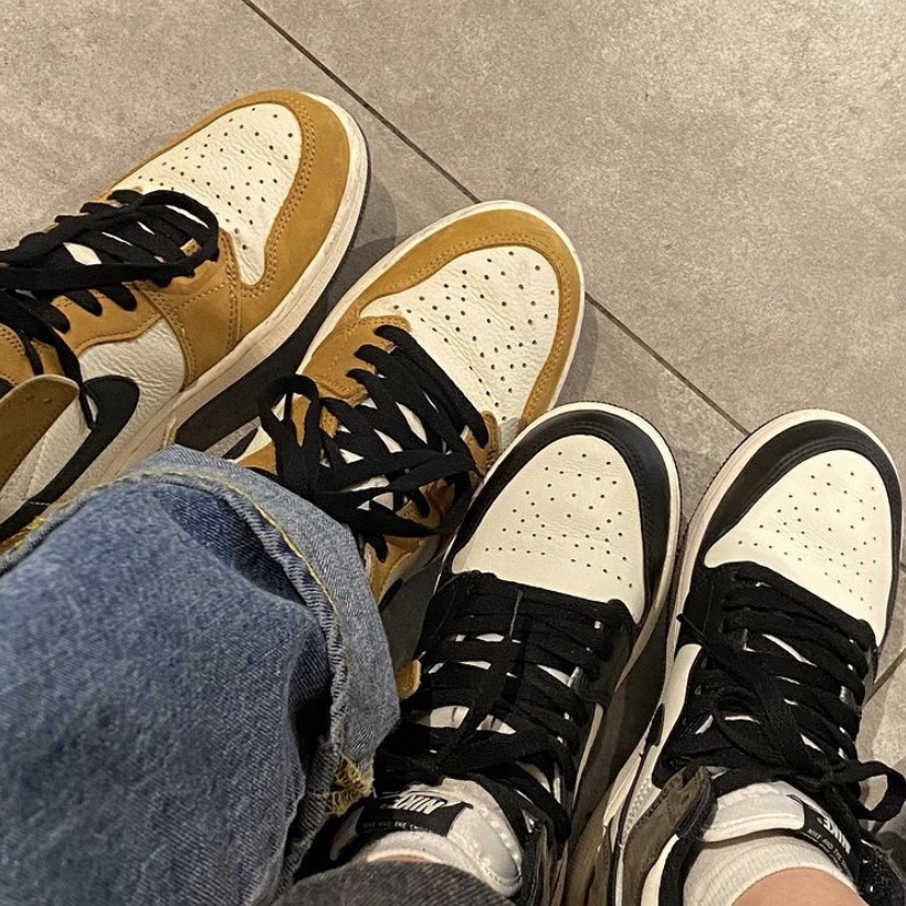 Jordan 1 Retro High Rookie of the Year, (GS) Jordan 1 Retro High OG Black Mocha 착용 스타일