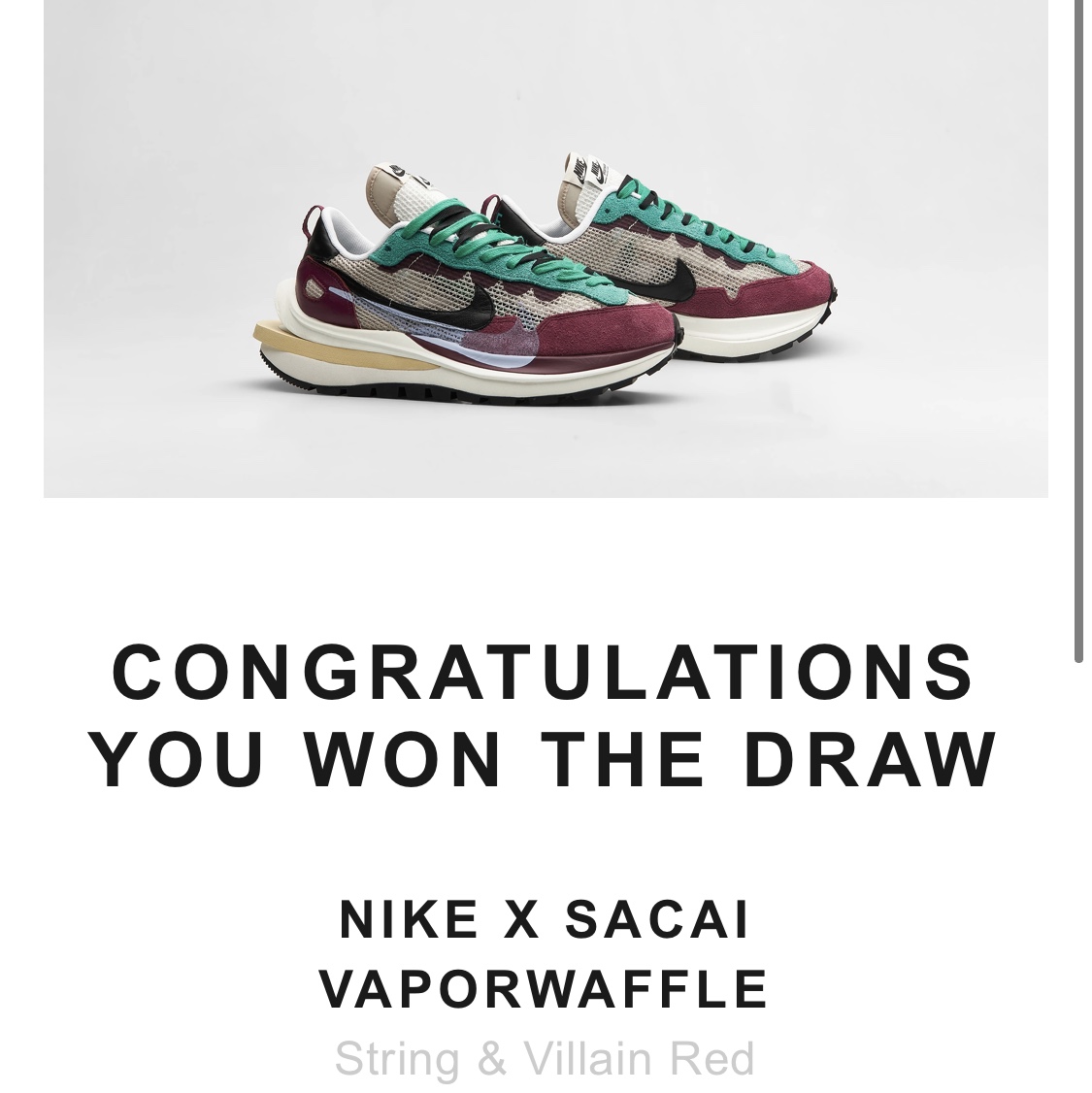 Nike x Sacai VaporWaffle String & Black Villain Red 착용 스타일