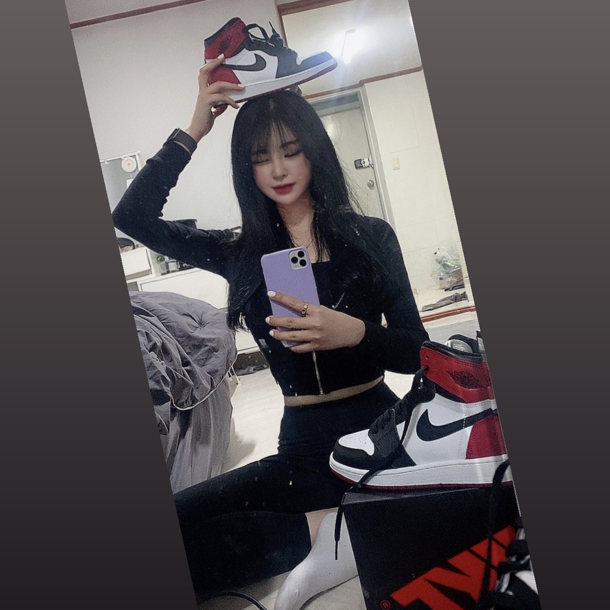 (GS) Jordan 1 Retro High OG Black Toe 2016 착용 스타일