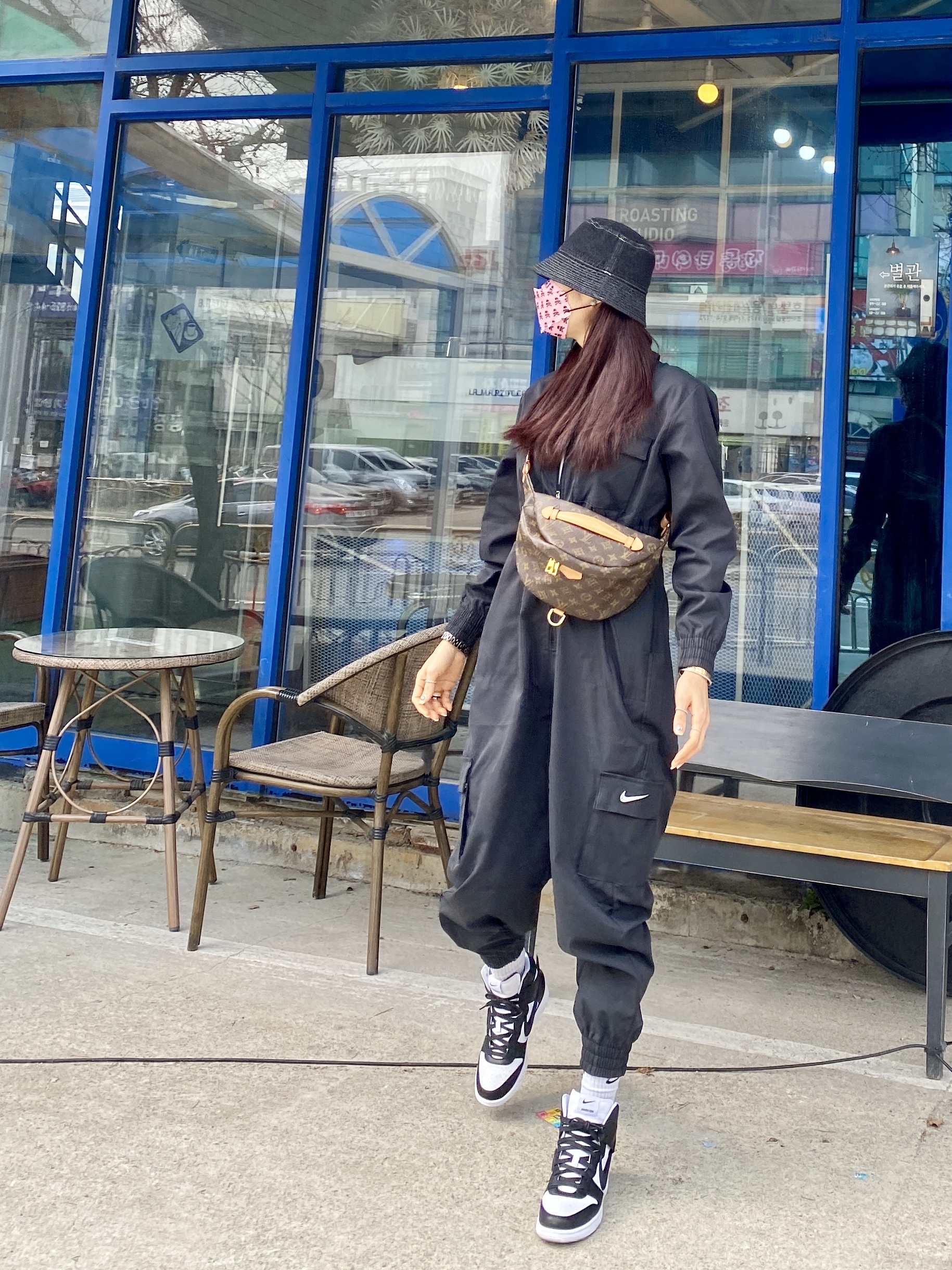 Nike x Ambush Dunk High Black 착용 스타일 - 1