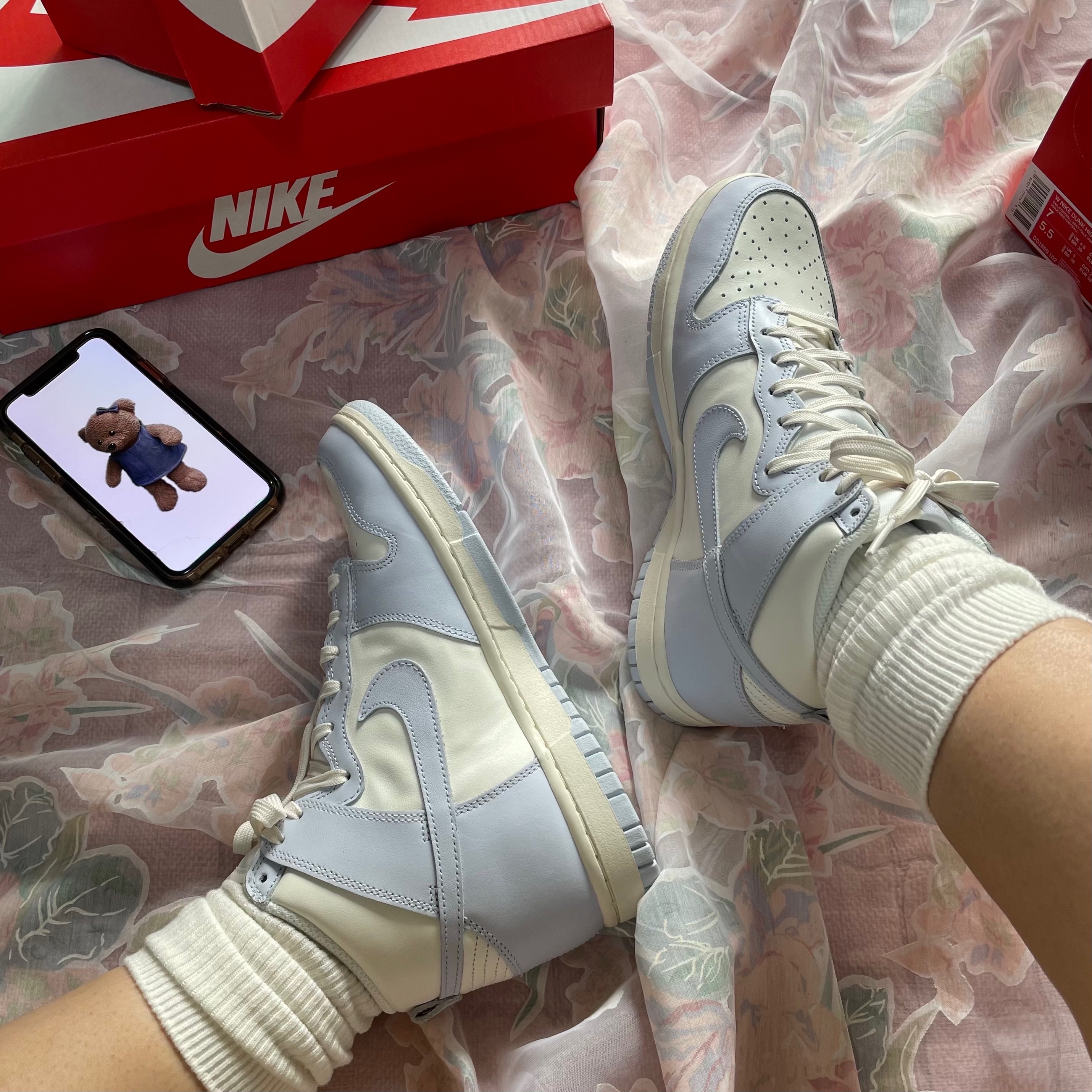(W) Nike Dunk High Football Grey 착용 스타일