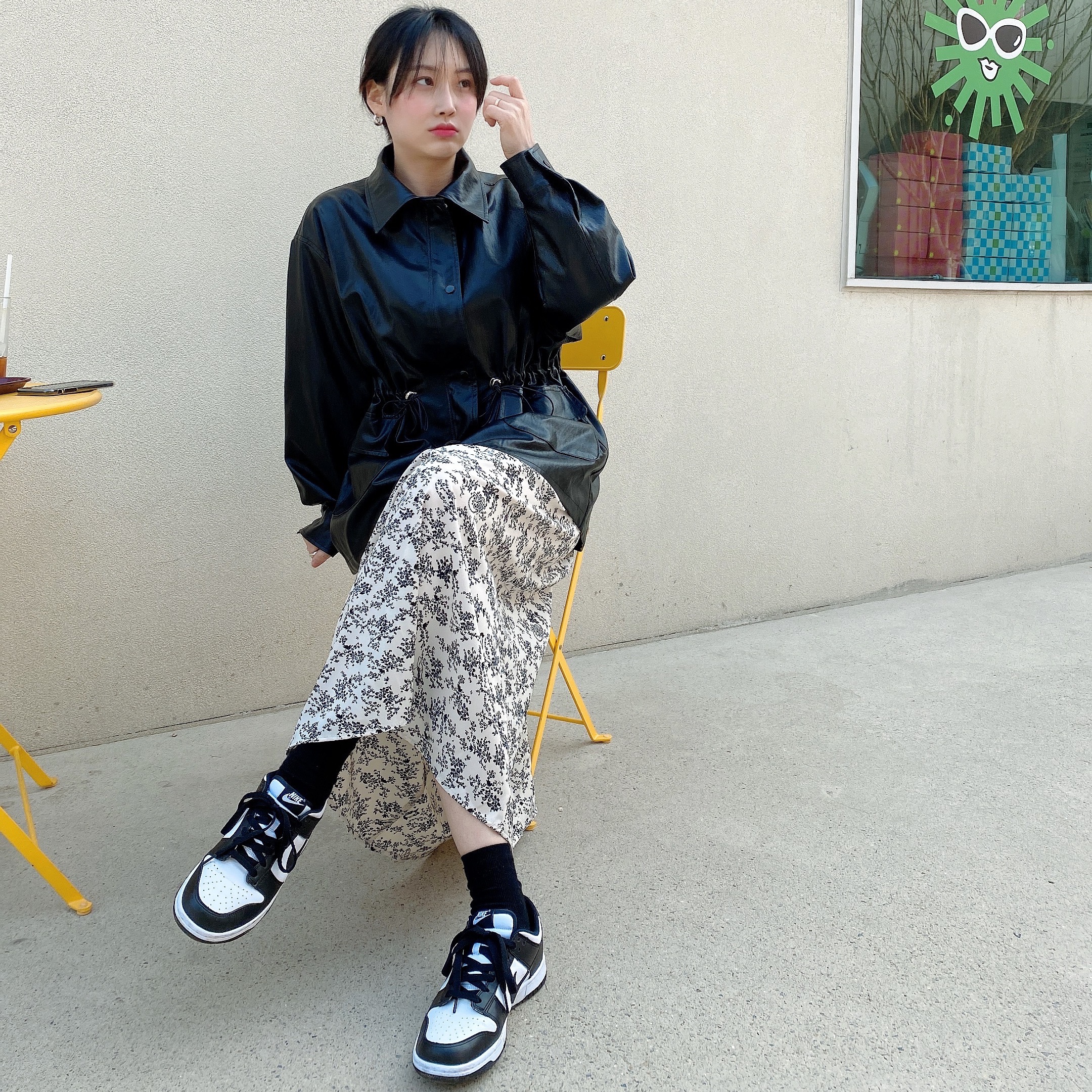 (GS) Nike Dunk Low Black 착용 스타일