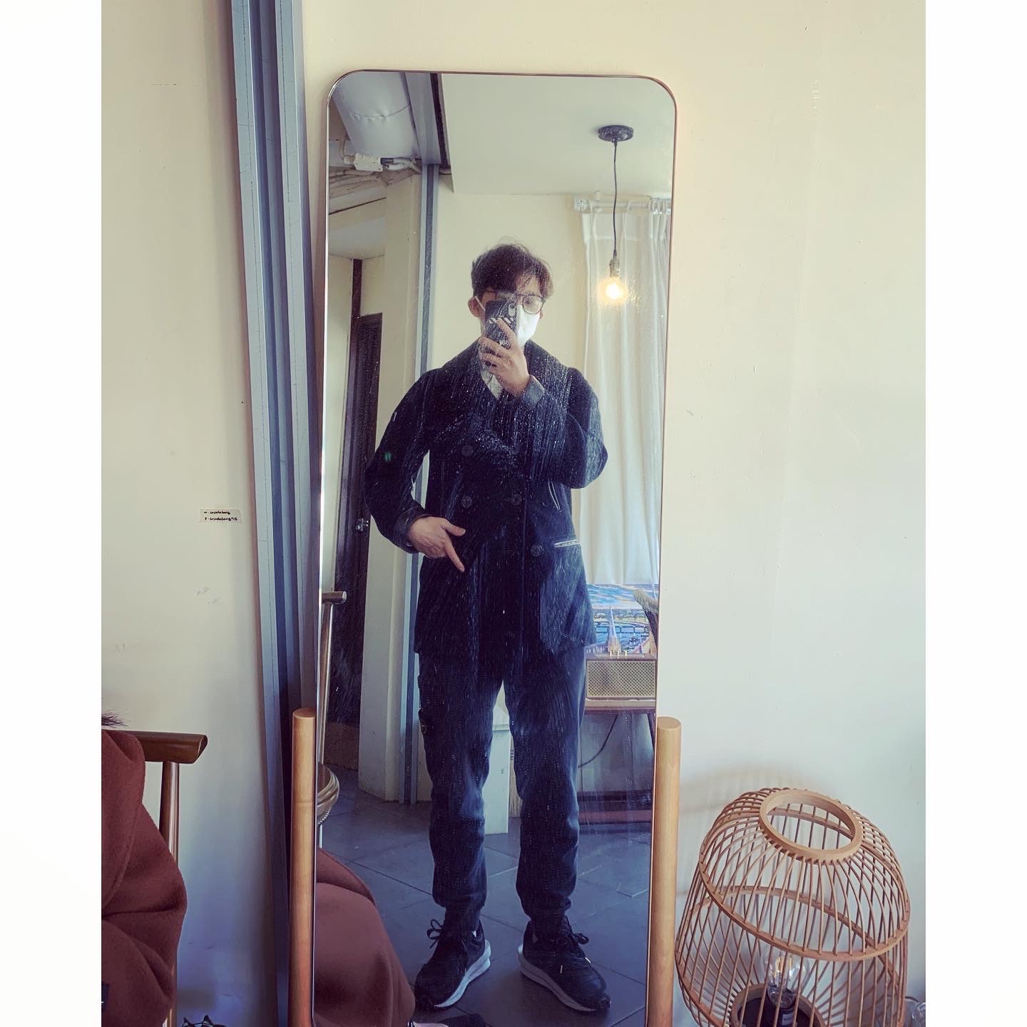Nike x Sacai LDWaffle Black Nylon 착용 스타일