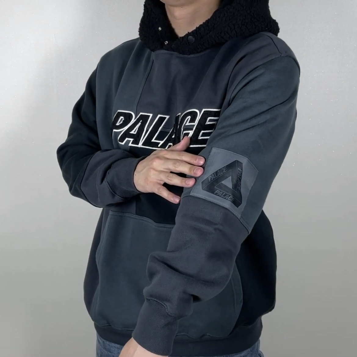 Palace Fleeced Hood Black - 21SS 착용 스타일