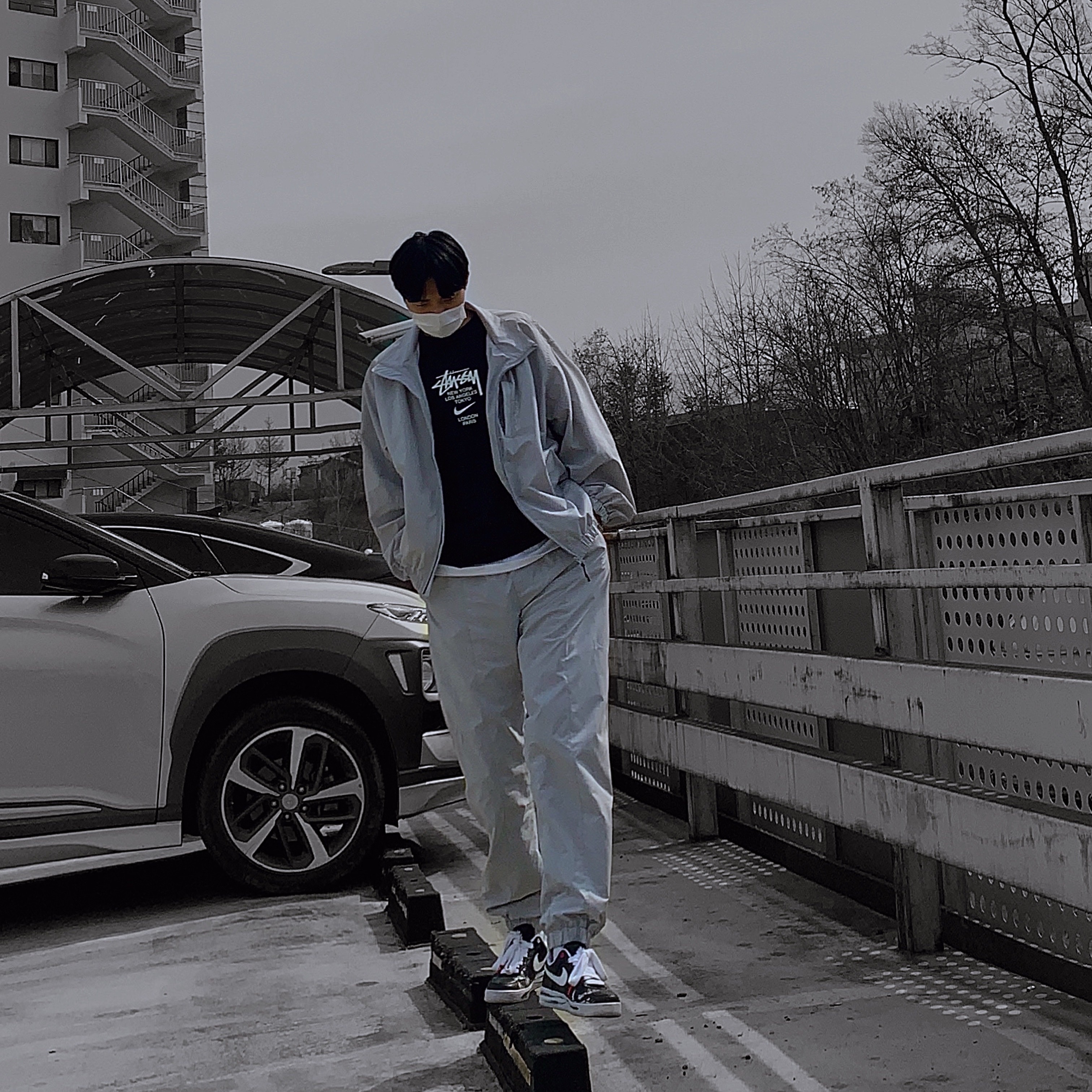 Nike x Stussy WT T-Shirt Black - Asia, Nike x Peaceminusone Air Force 1 Low Para-Noise 착용 스타일