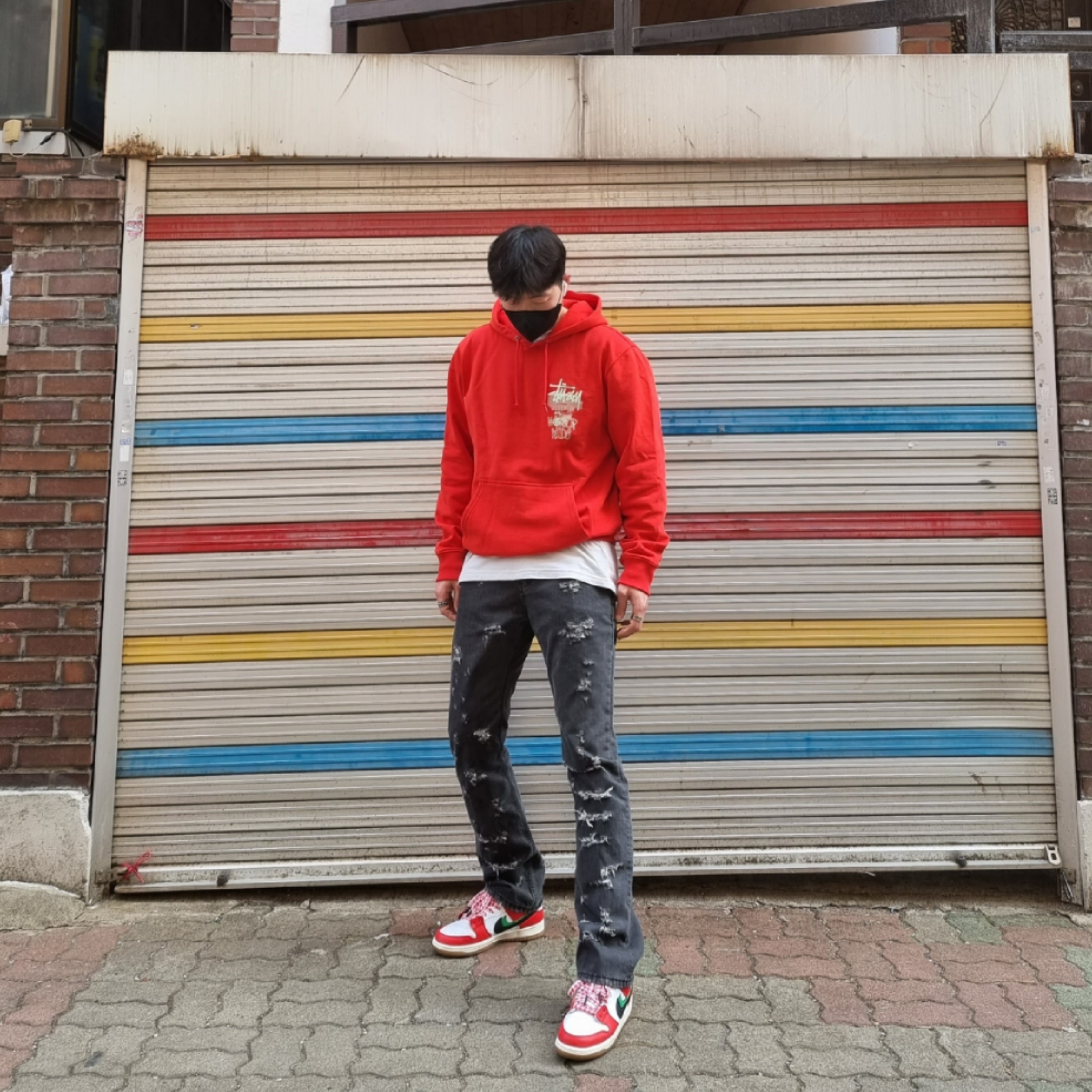 Nike x Frame Skate SB Dunk Low Pro Habibi 착용 스타일