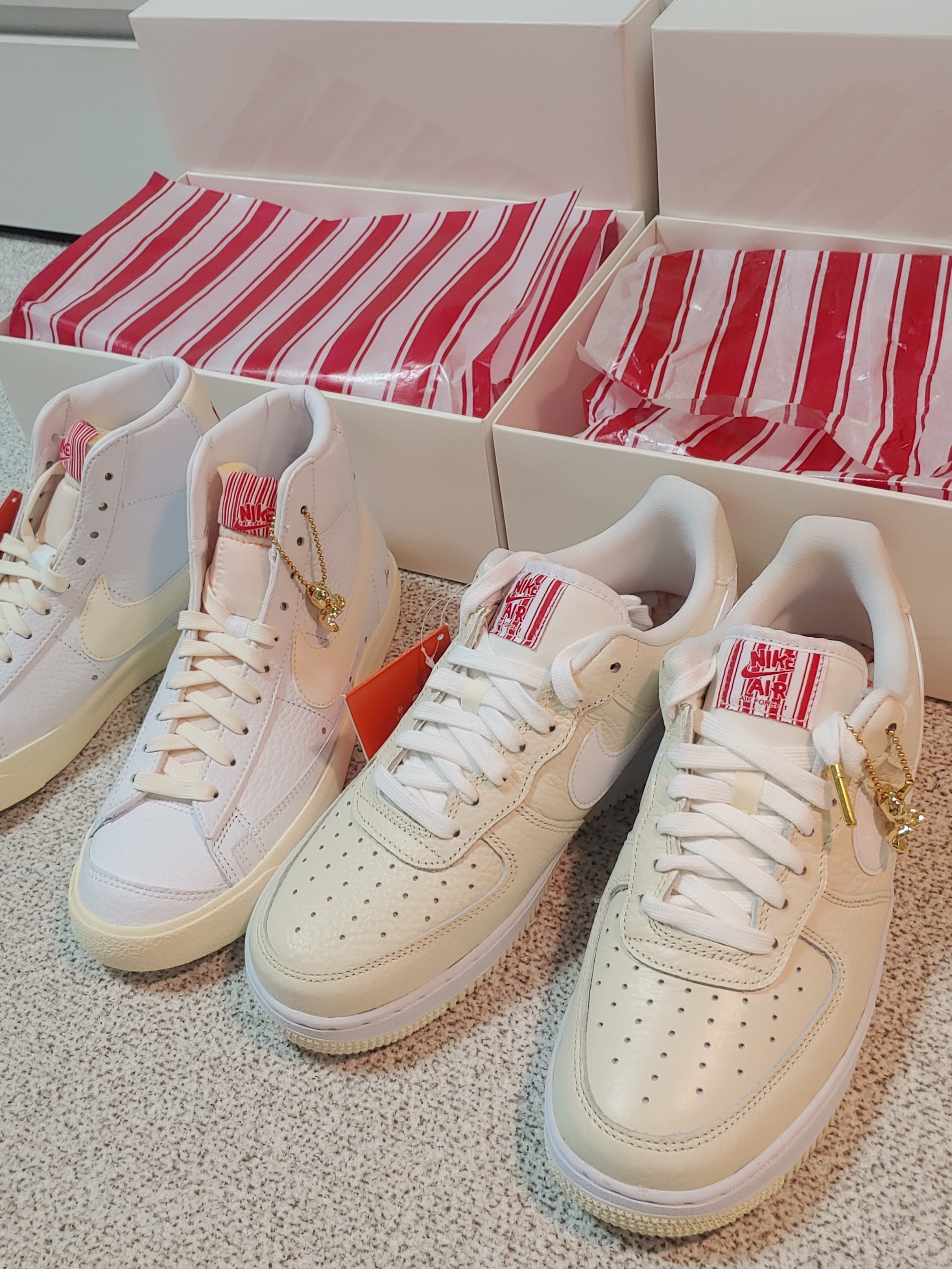 Nike Blazer Mid '77 Vintage Popcorn, Essentials Knit Hoodie Cream - 20FW 착용 스타일 - 3