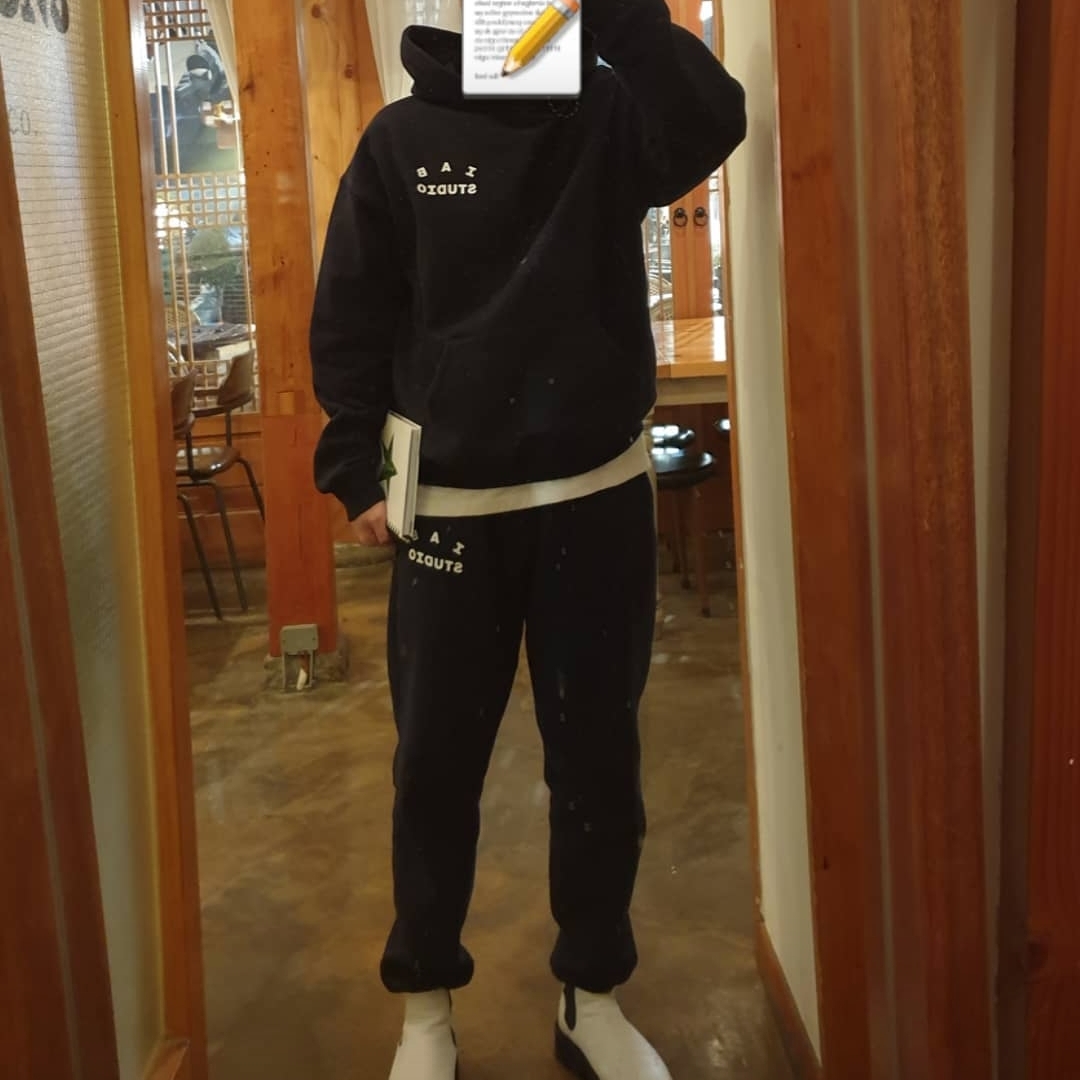 IAB Studio Hoodie Navy - 21SS, IAB Studio Sweatpants Navy - 21SS 착용 스타일