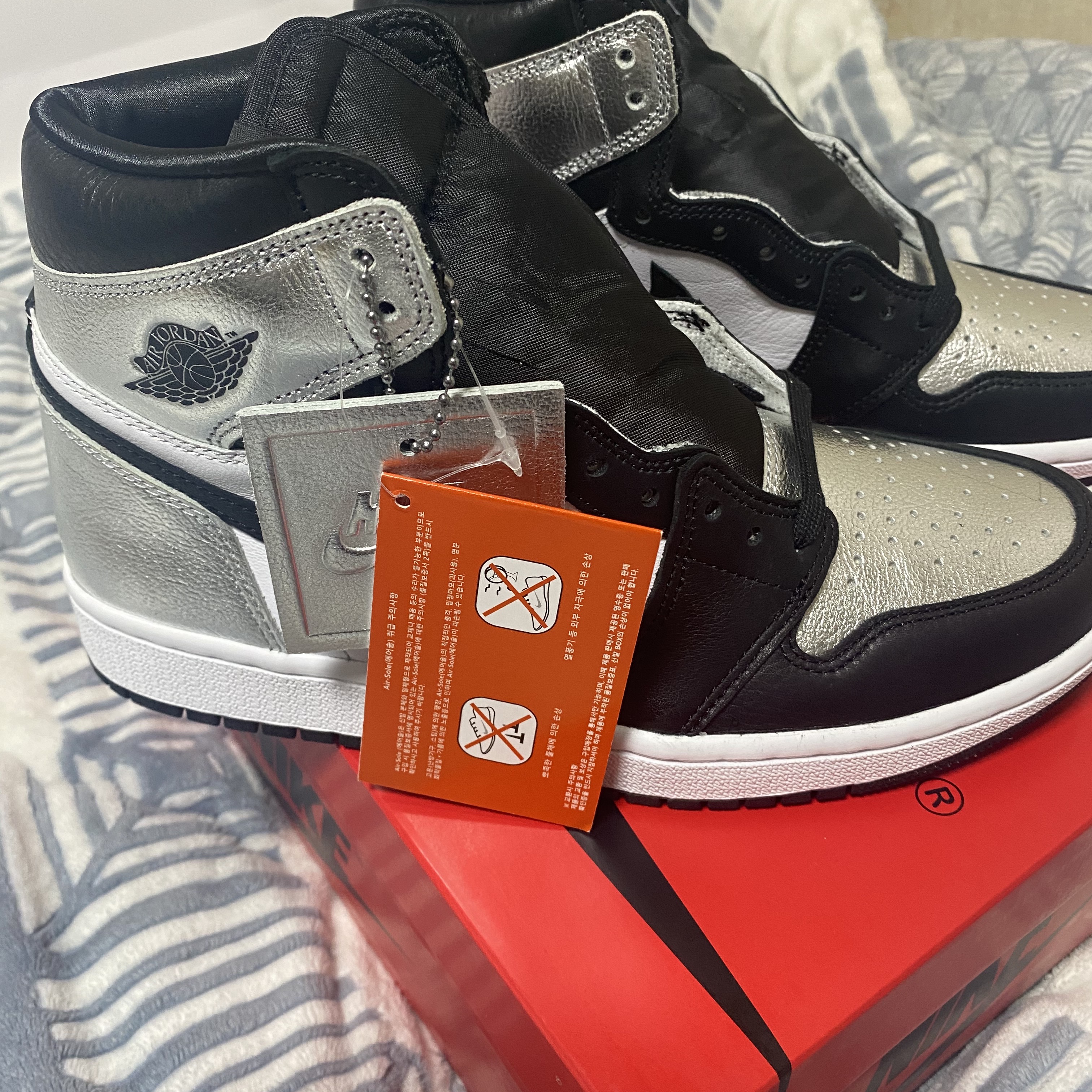 (W) Jordan 1 Retro High OG Silver Toe 착용 스타일
