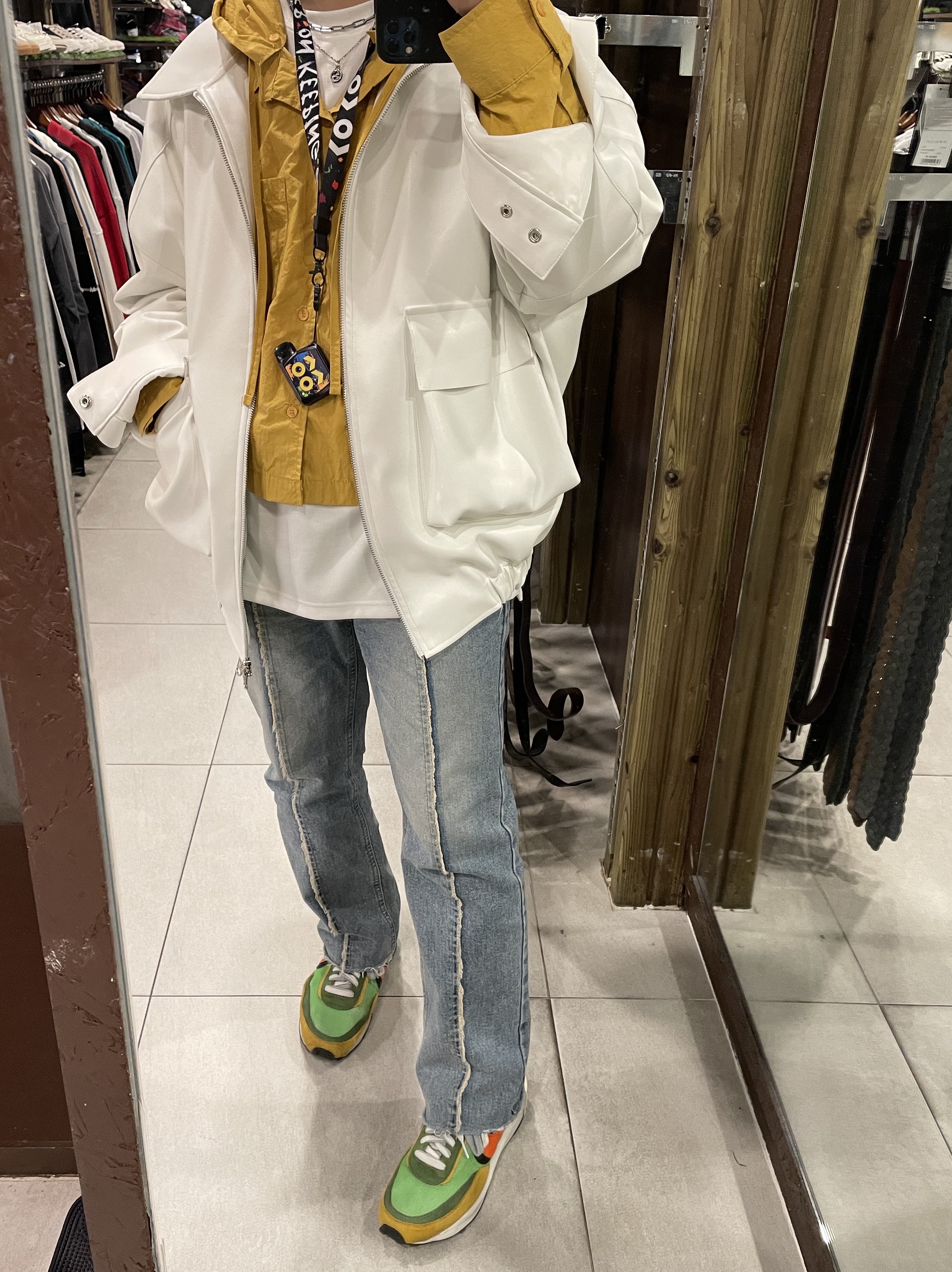 Nike x Sacai LDWaffle Green Multi 착용 스타일
