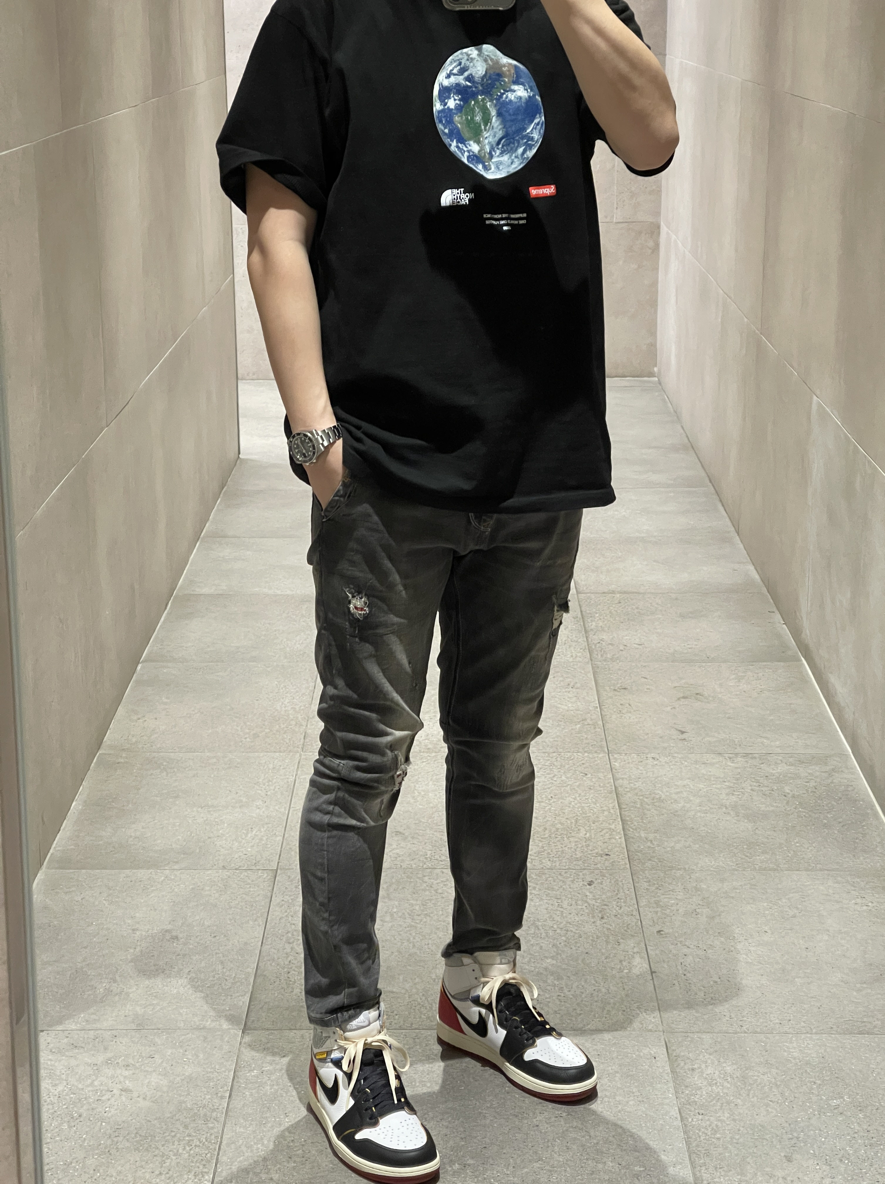 Jordan 1 x Union Retro High Black Toe 착용 스타일 - 3