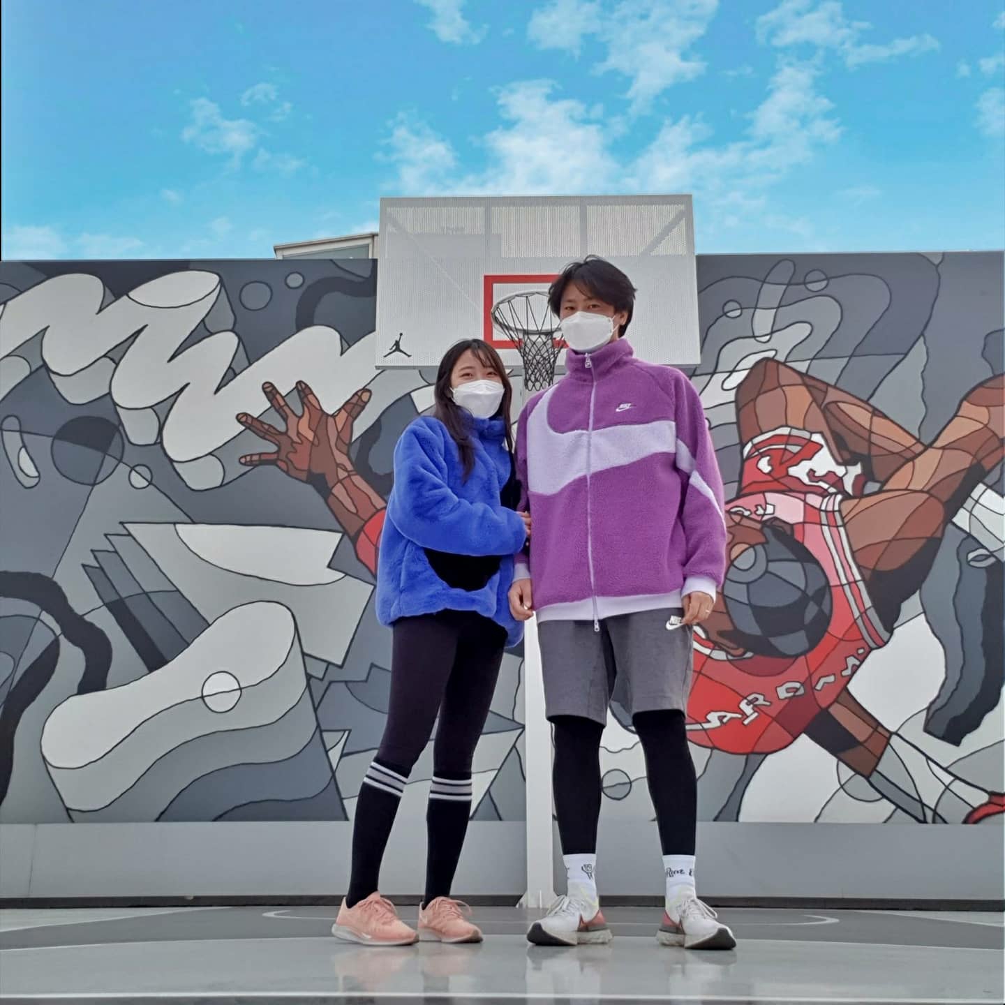 Nike Big Swoosh Full Zip Jacket Purple Violet, Nike React Infinity Run Platinum Tint Pink Blast 착용 스타일