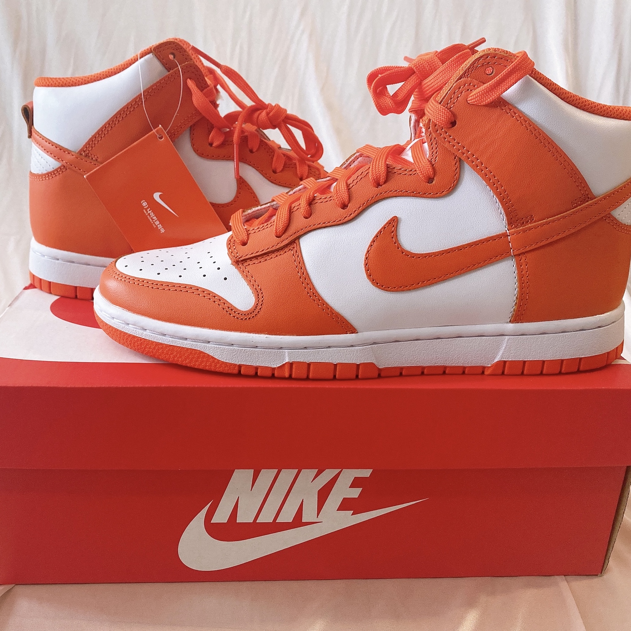 Nike Dunk High Retro Orange Blaze, (GS) Nike Dunk High Orange Blaze 착용 스타일 - 2