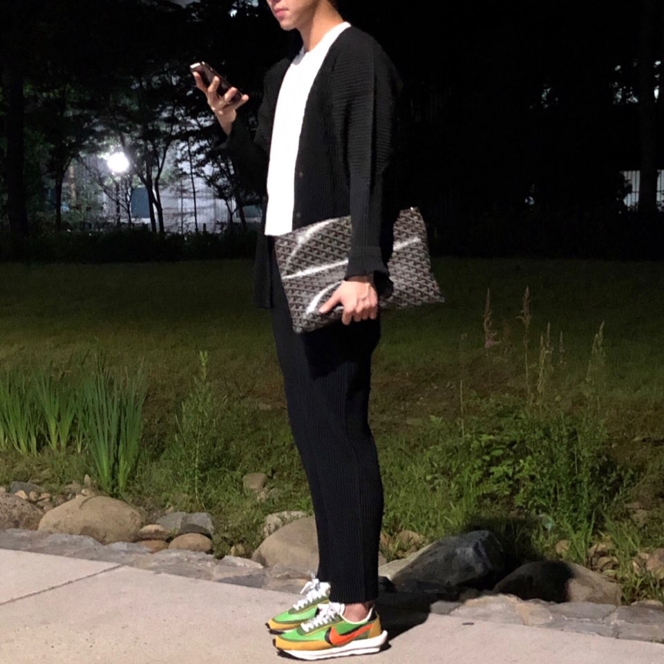 Nike x Sacai LDWaffle Green Multi 착용 스타일
