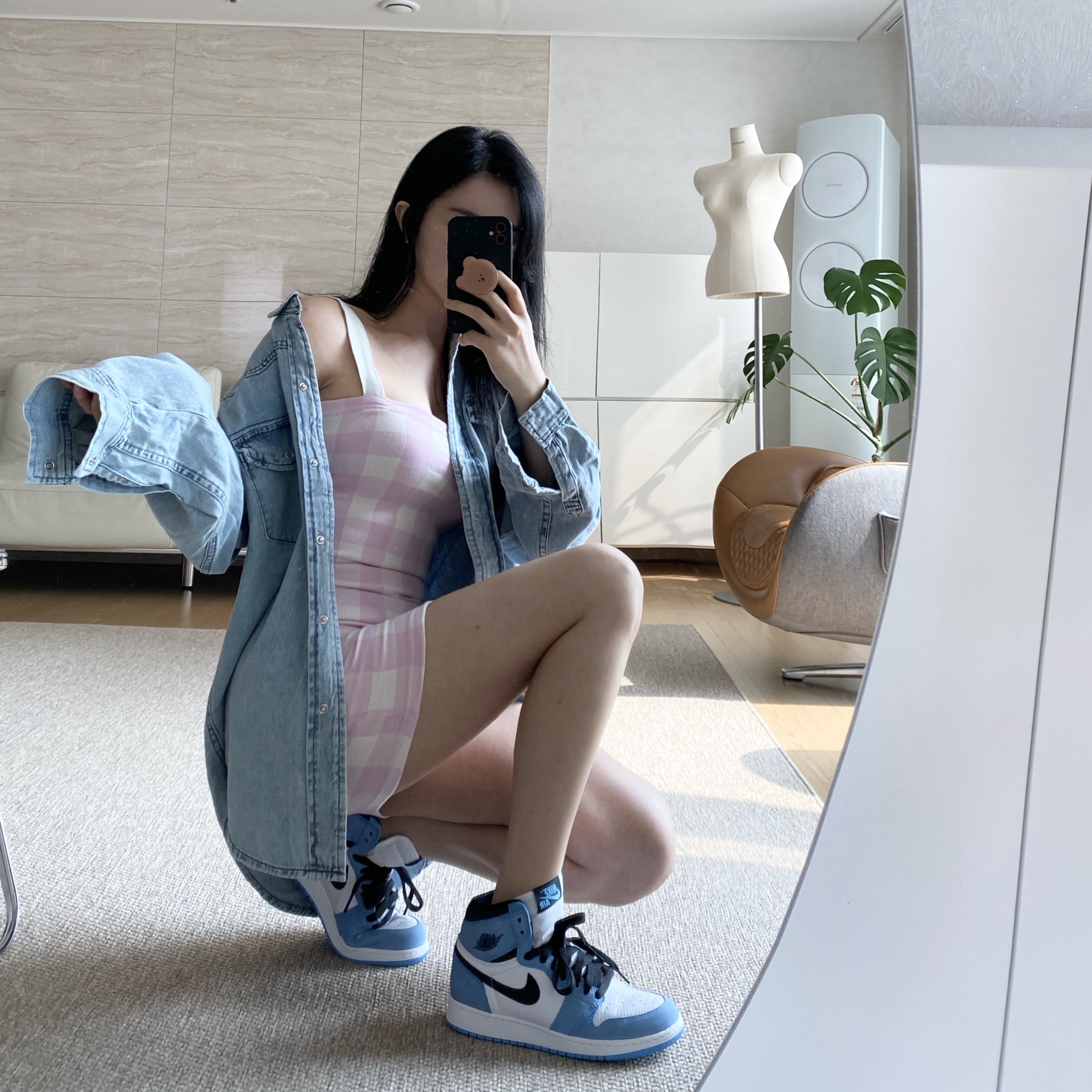 Jordan 1 Retro High OG University Blue, (GS) Jordan 1 Retro High OG University Blue 착용 스타일