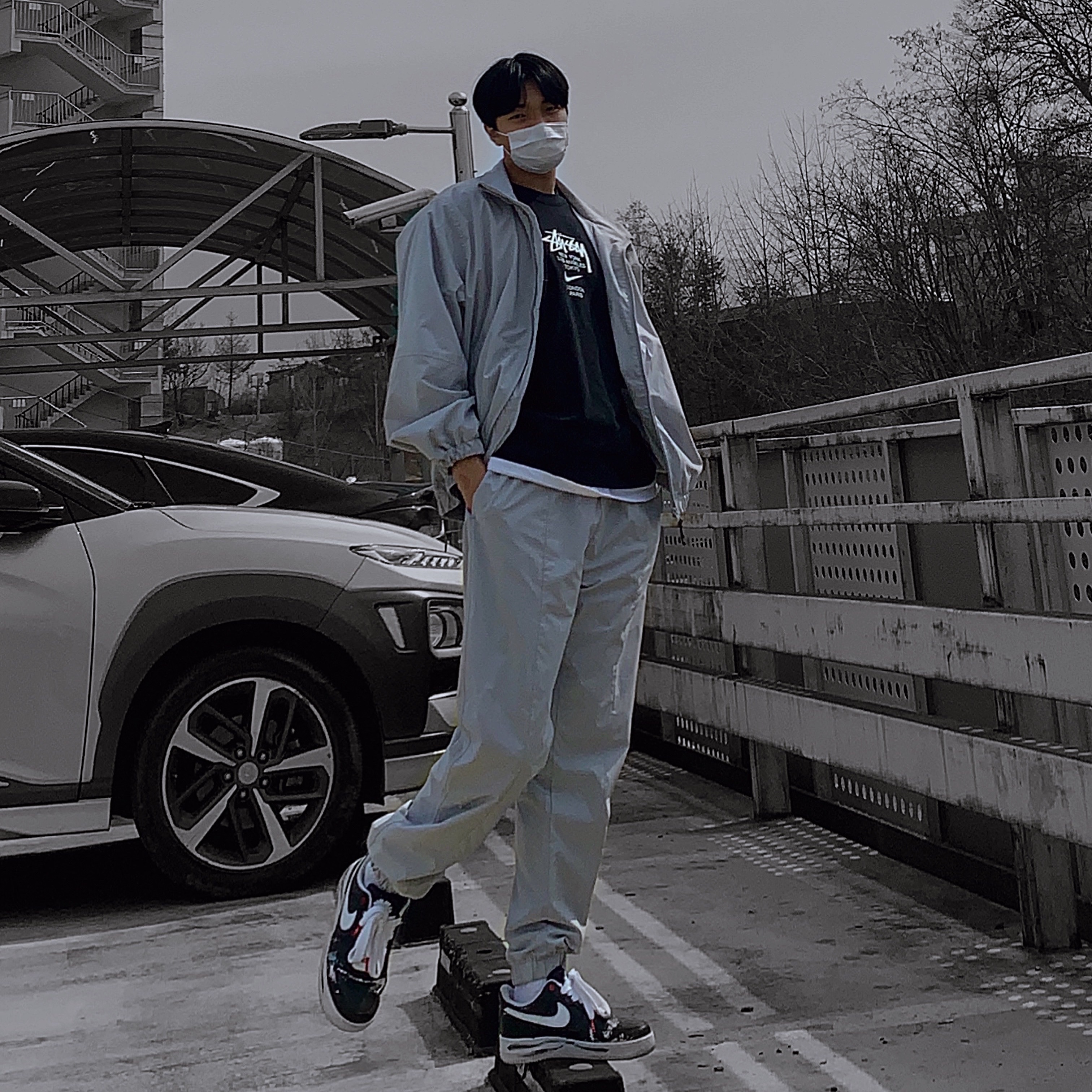 Nike x Stussy WT T-Shirt Black - Asia, Nike x Peaceminusone Air Force 1 Low Para-Noise 착용 스타일