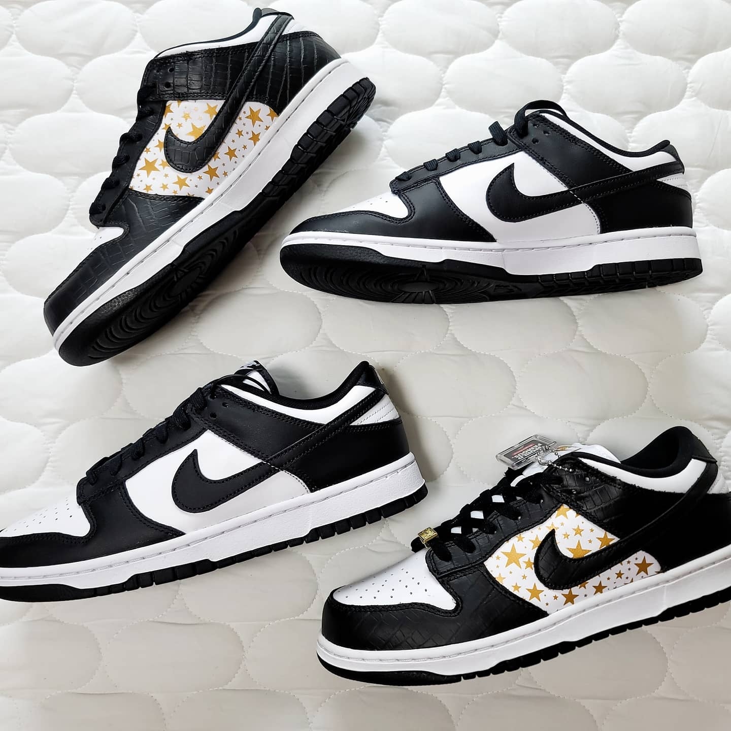 Nike x Supreme SB Dunk Low Black, Nike Dunk Low Retro Black 착용 스타일 - 2