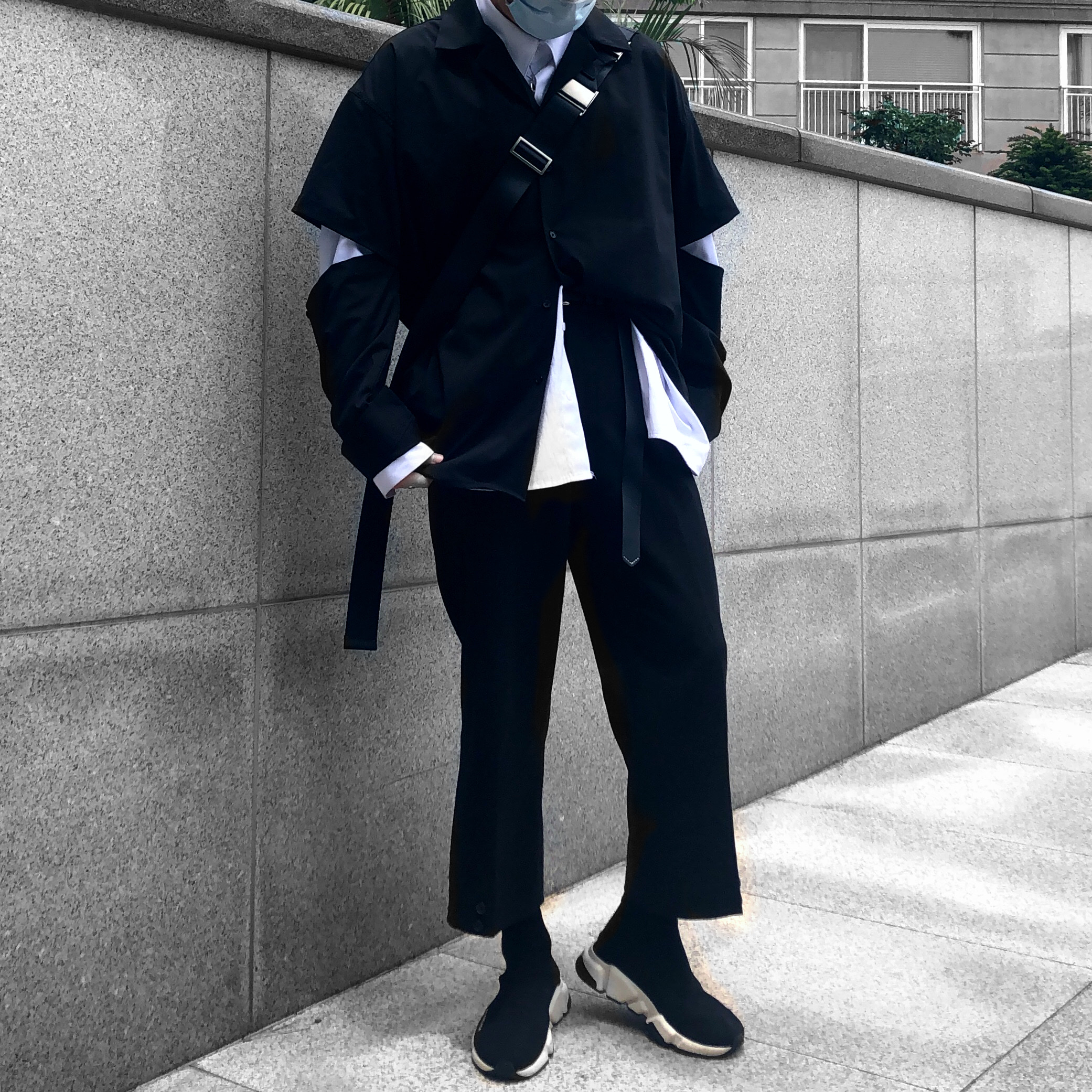 Balenciaga Speed Trainer Black White 2020 착용 스타일 - 1