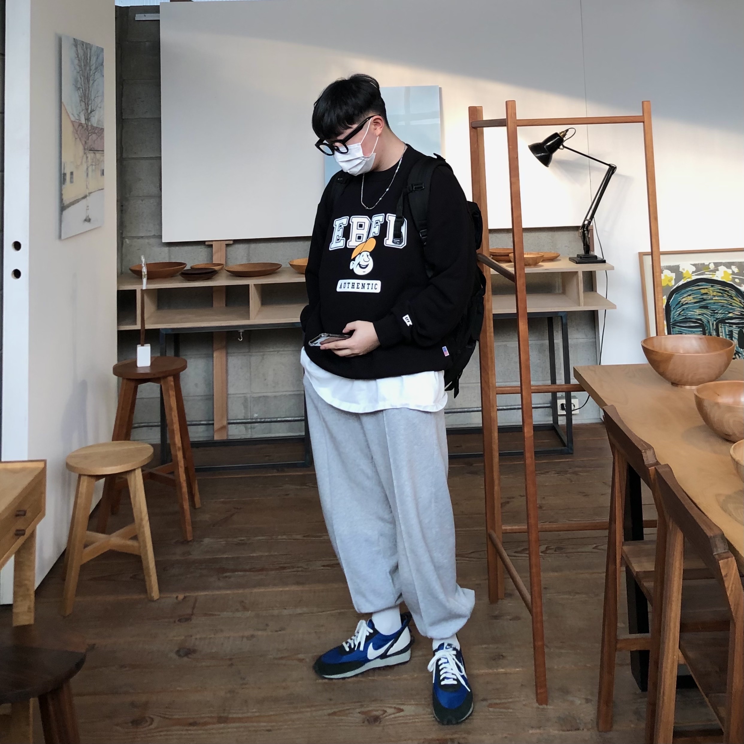 Nike x Undercover Daybreak Blue Jay 착용 스타일