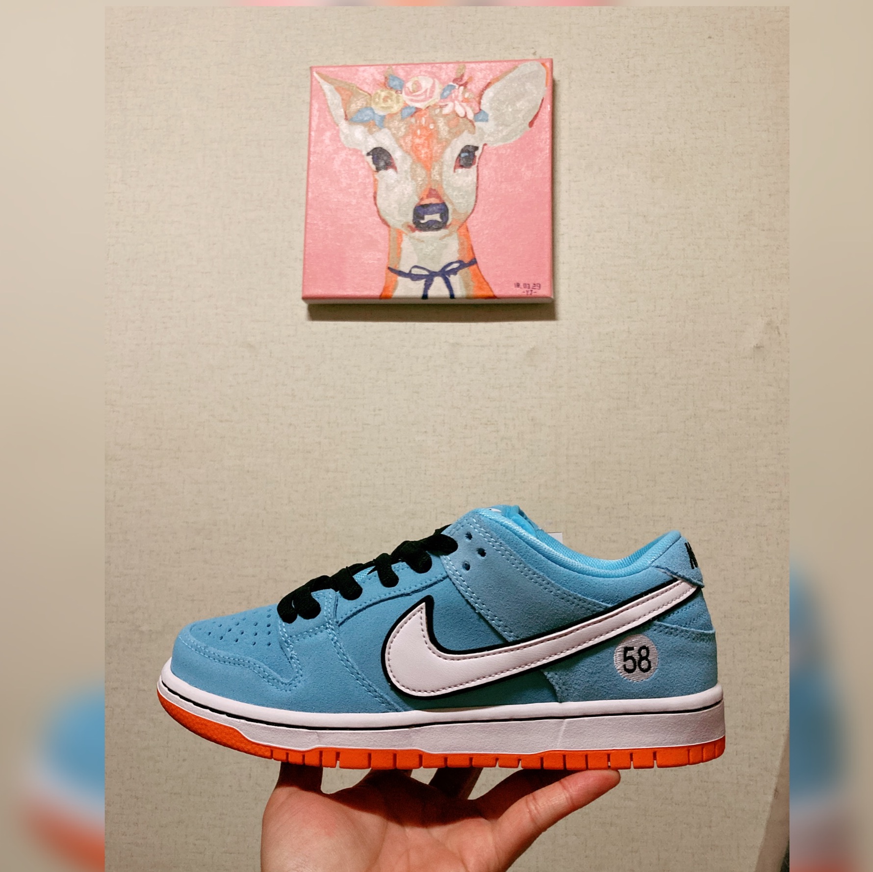 Nike SB Dunk Low Pro Blue Chill 착용 스타일 - 1