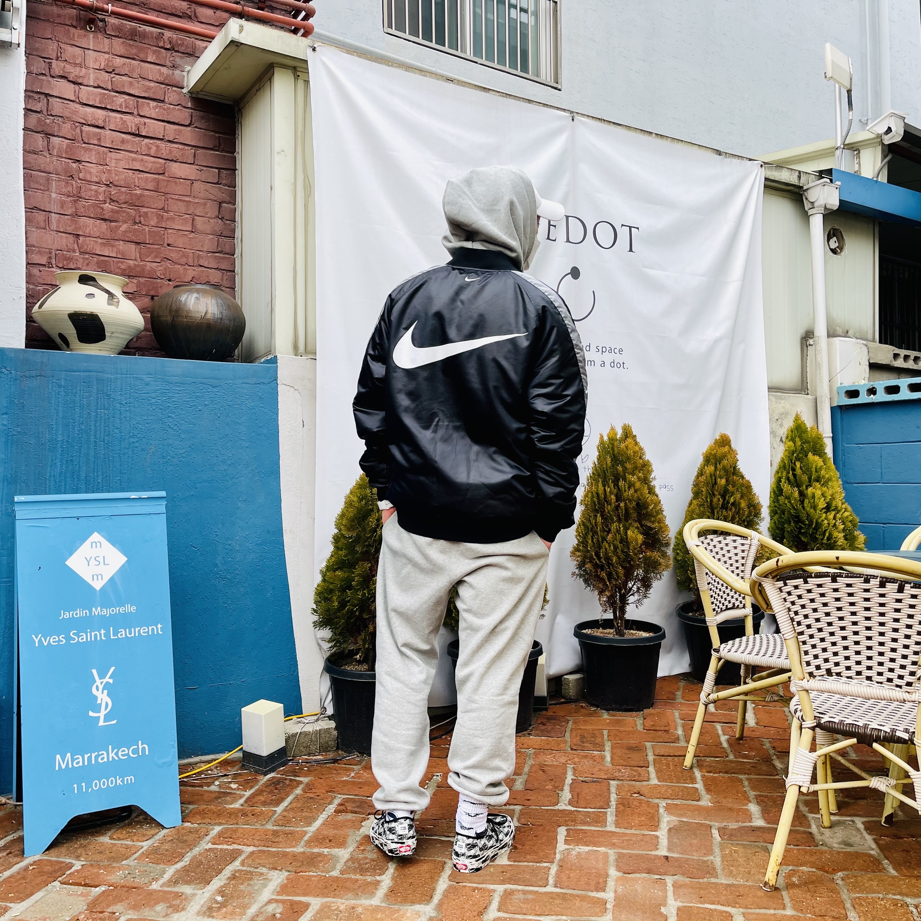 IAB Studio Hoodie Gray - 21SS, IAB Studio Sweatpants Gray - 21SS 착용 스타일 - 2