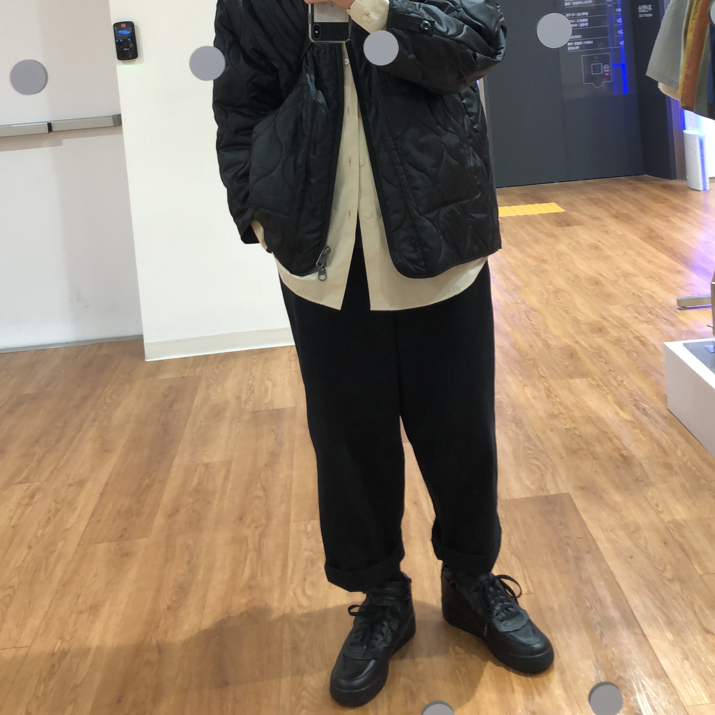 Nike x Comme des Garcons Homme Plus Air Force Mid Black 착용 스타일
