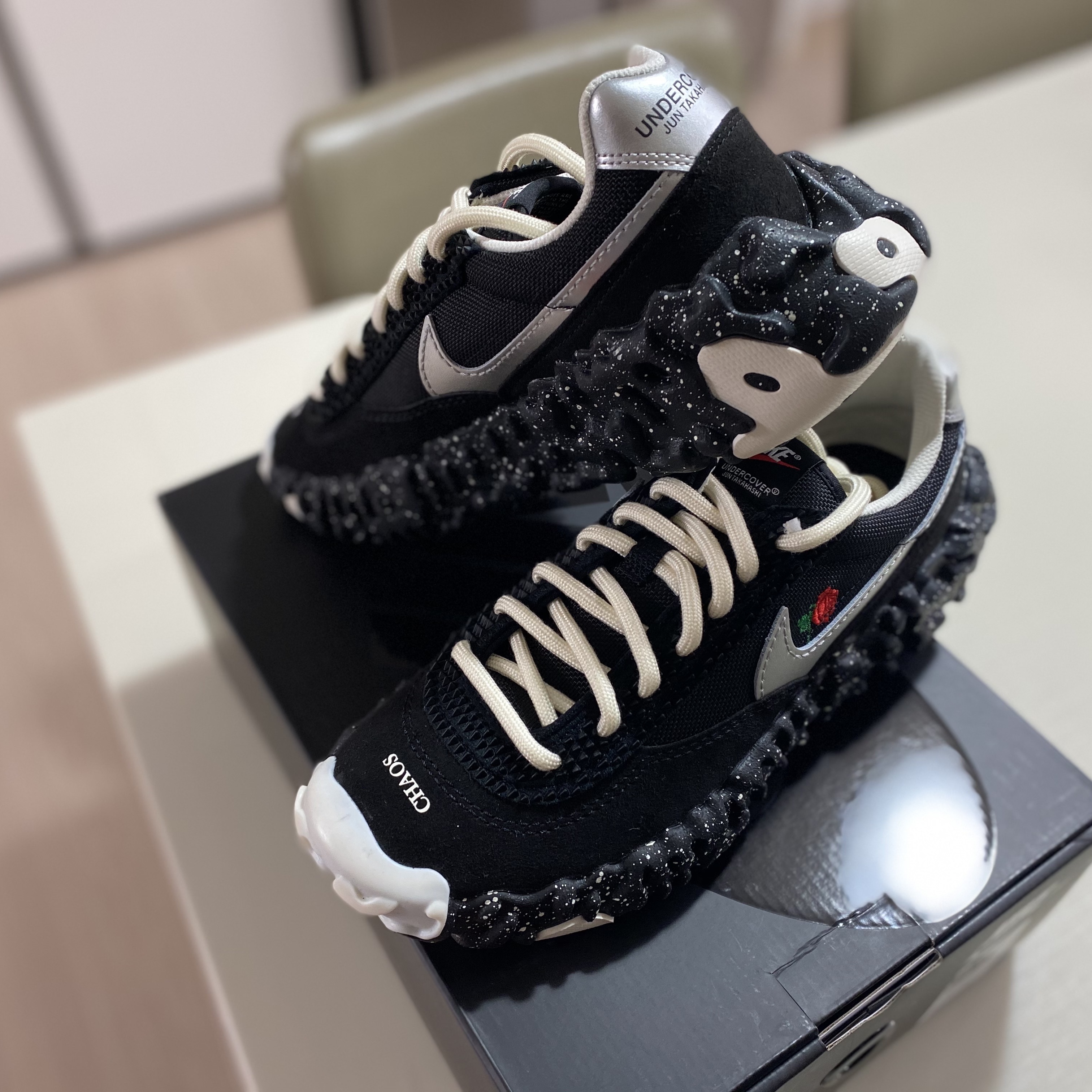 Nike x Undercover Overbreak SP Black, Jordan 1 Retro High OG University Blue 착용 스타일 - 1
