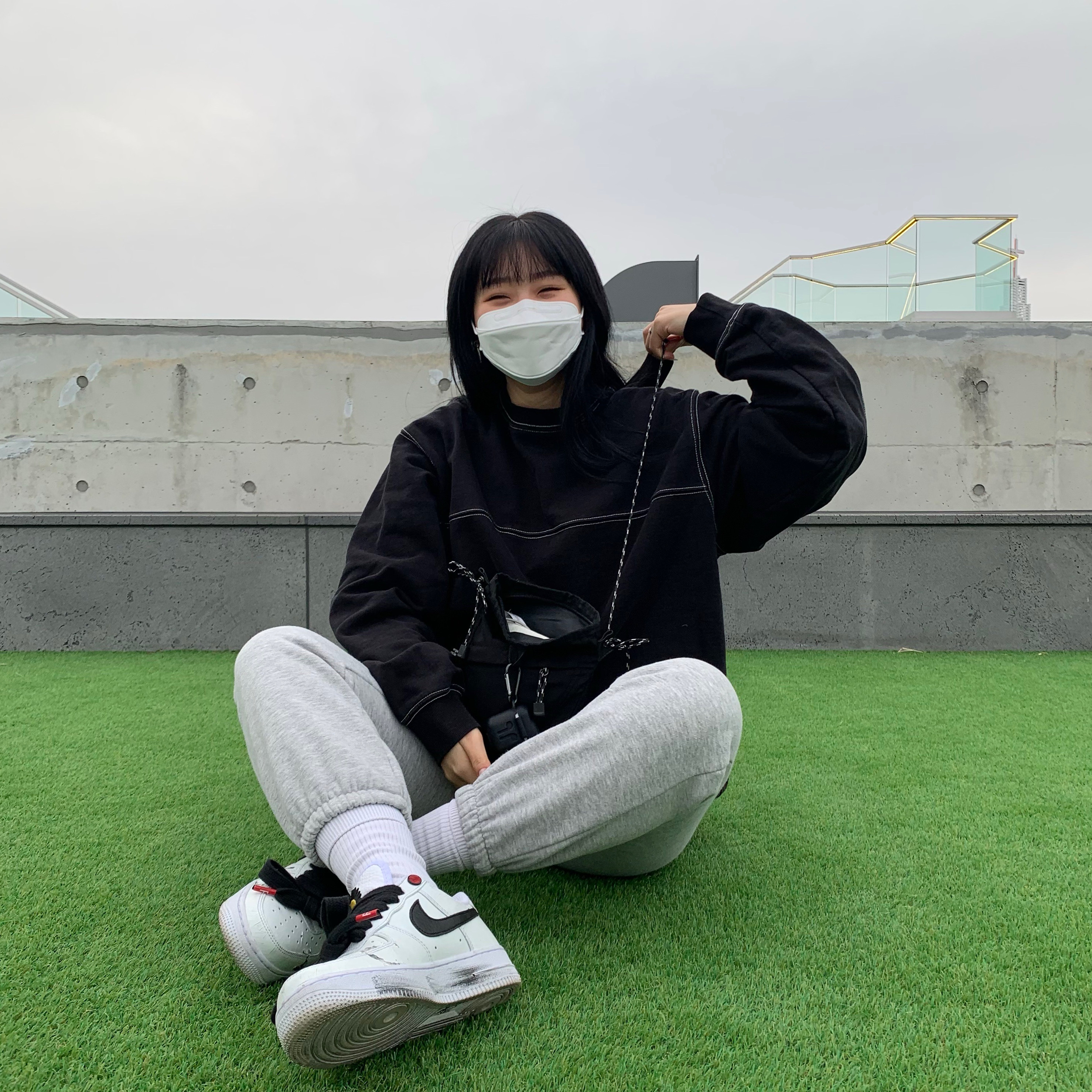 Nike x Peaceminusone Air Force 1 Low Para-Noise 2.0 착용 스타일