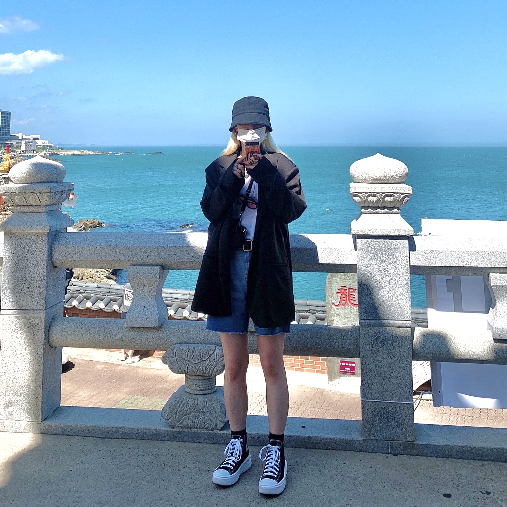 (W) Converse Chuck Taylor All Star Move High Black 착용 스타일 - 2