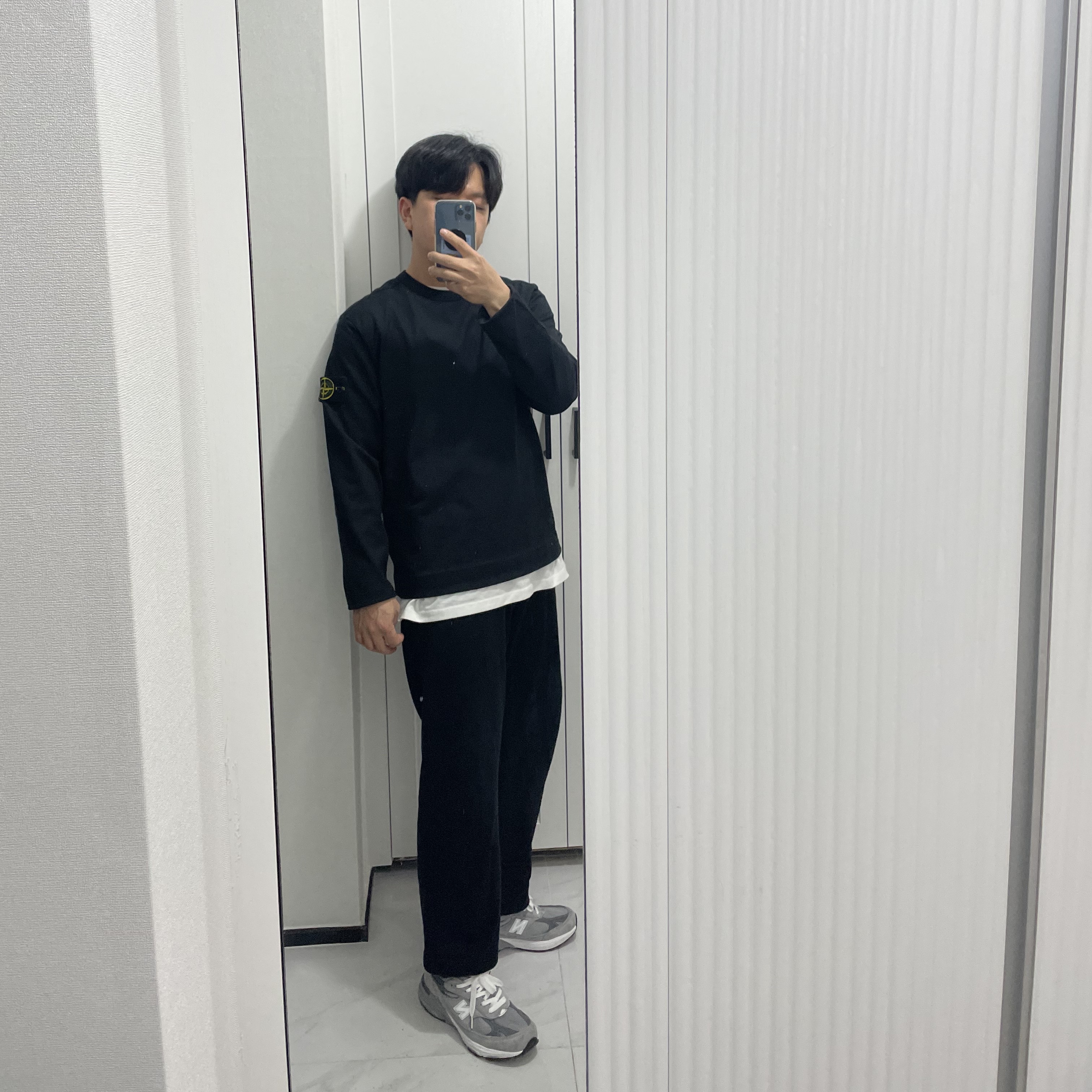 (W) New Balance 993 Made in USA Grey - B Standard 착용 스타일