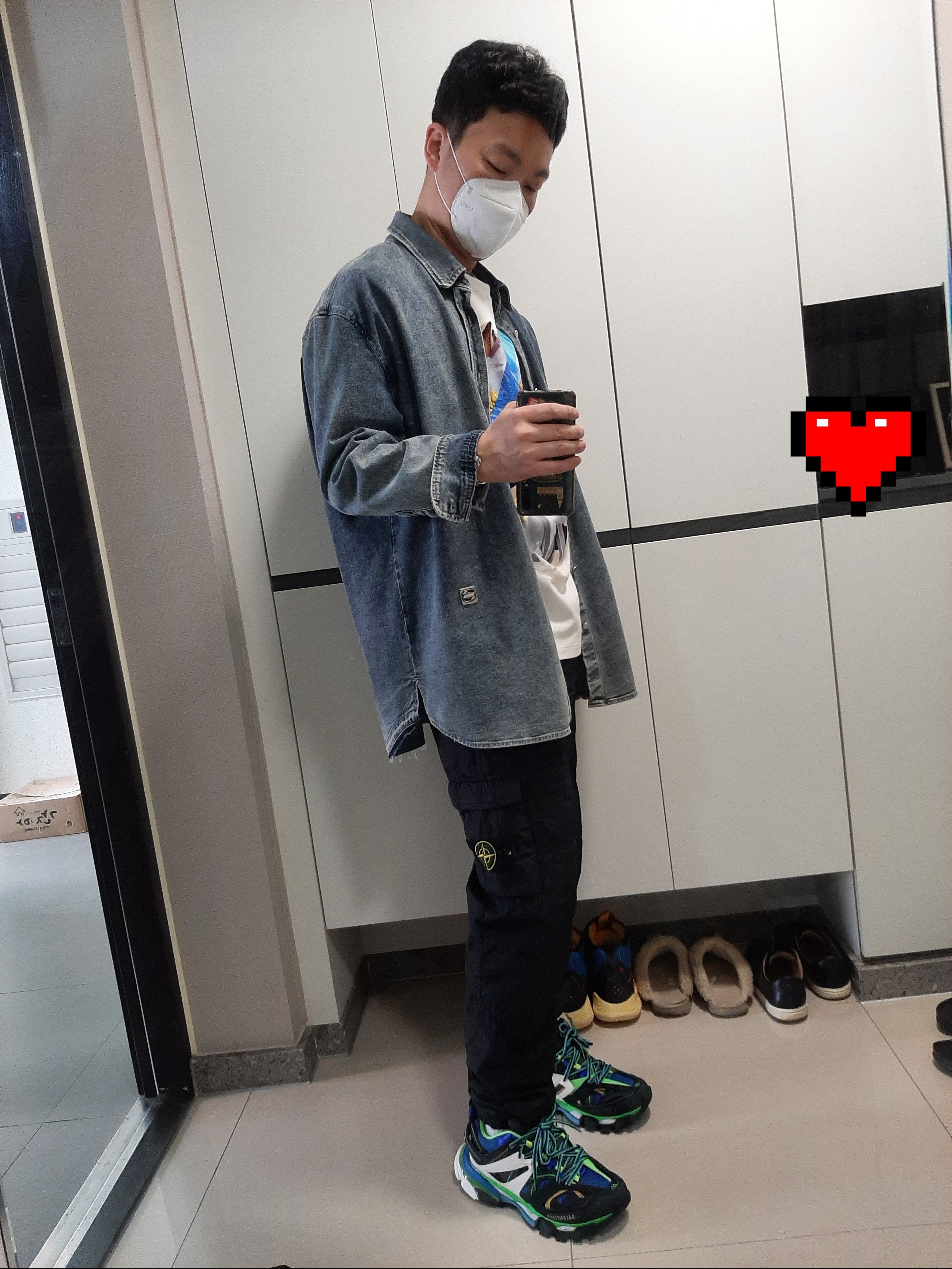 Balenciaga Track Sneakers Green White Blue 2019 착용 스타일 - 2