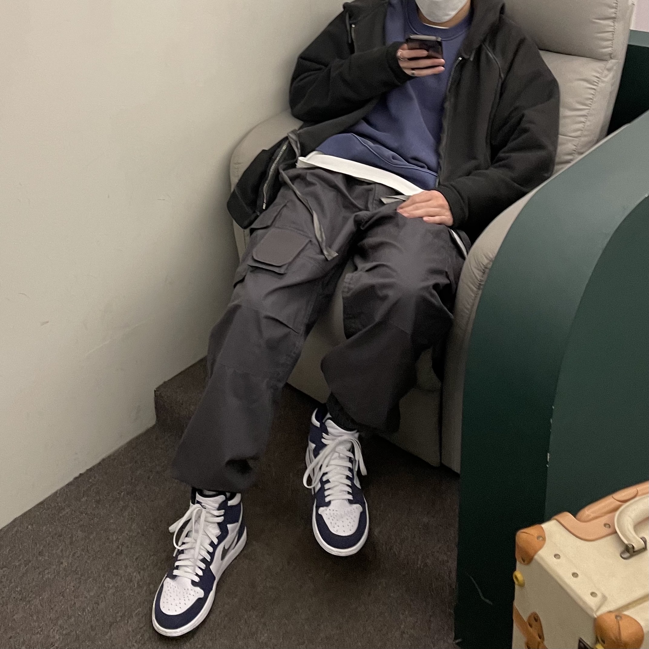 Jordan 1 Retro High OG CO.JP Midnight Navy, (GS) Jordan 1 Retro High OG CO.JP Midnight Navy 착용 스타일