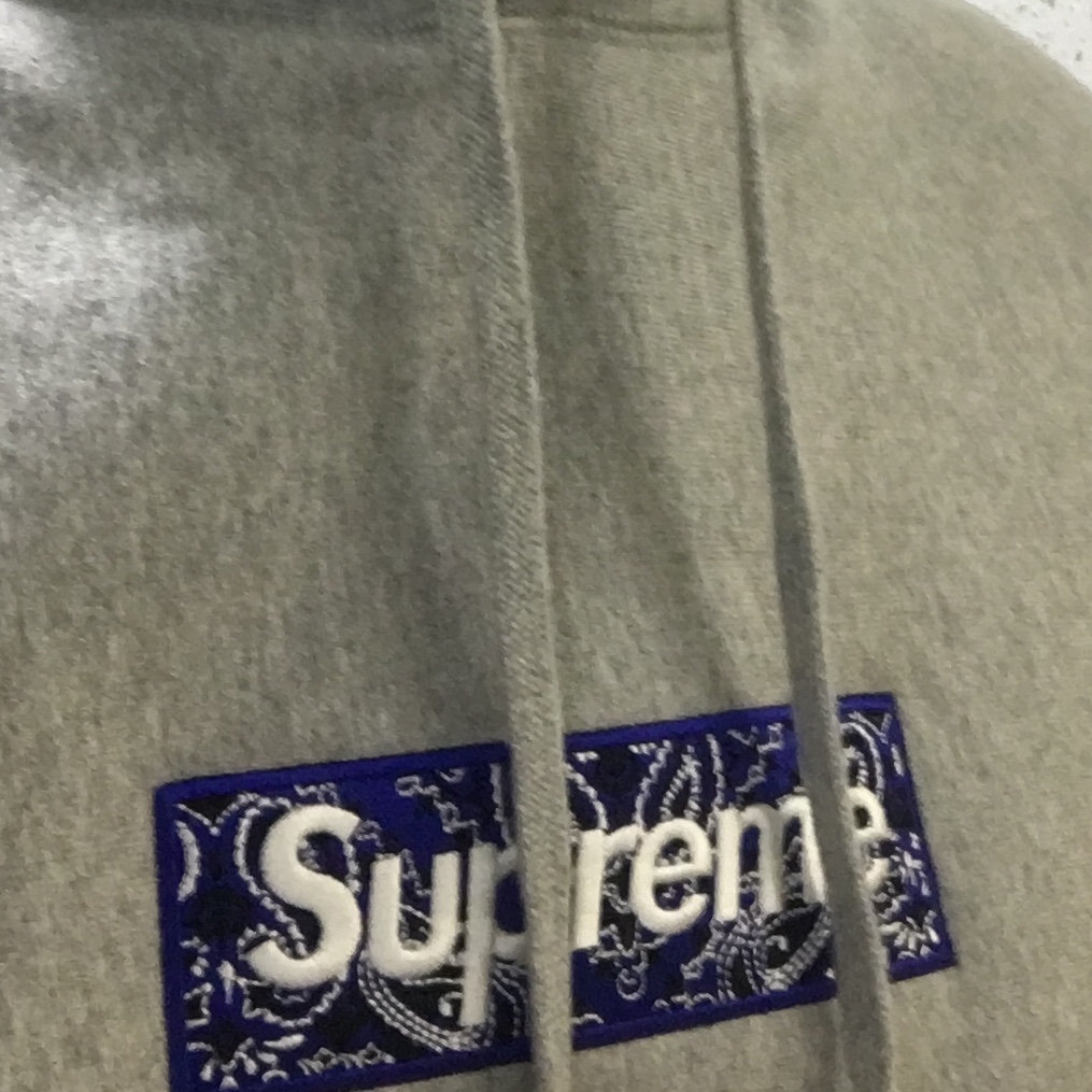 Nike Air Force 1 '07 Low White, Supreme Bandana Box Logo Hooded Sweatshirt Heather Grey - 19FW 착용 스타일 - 2