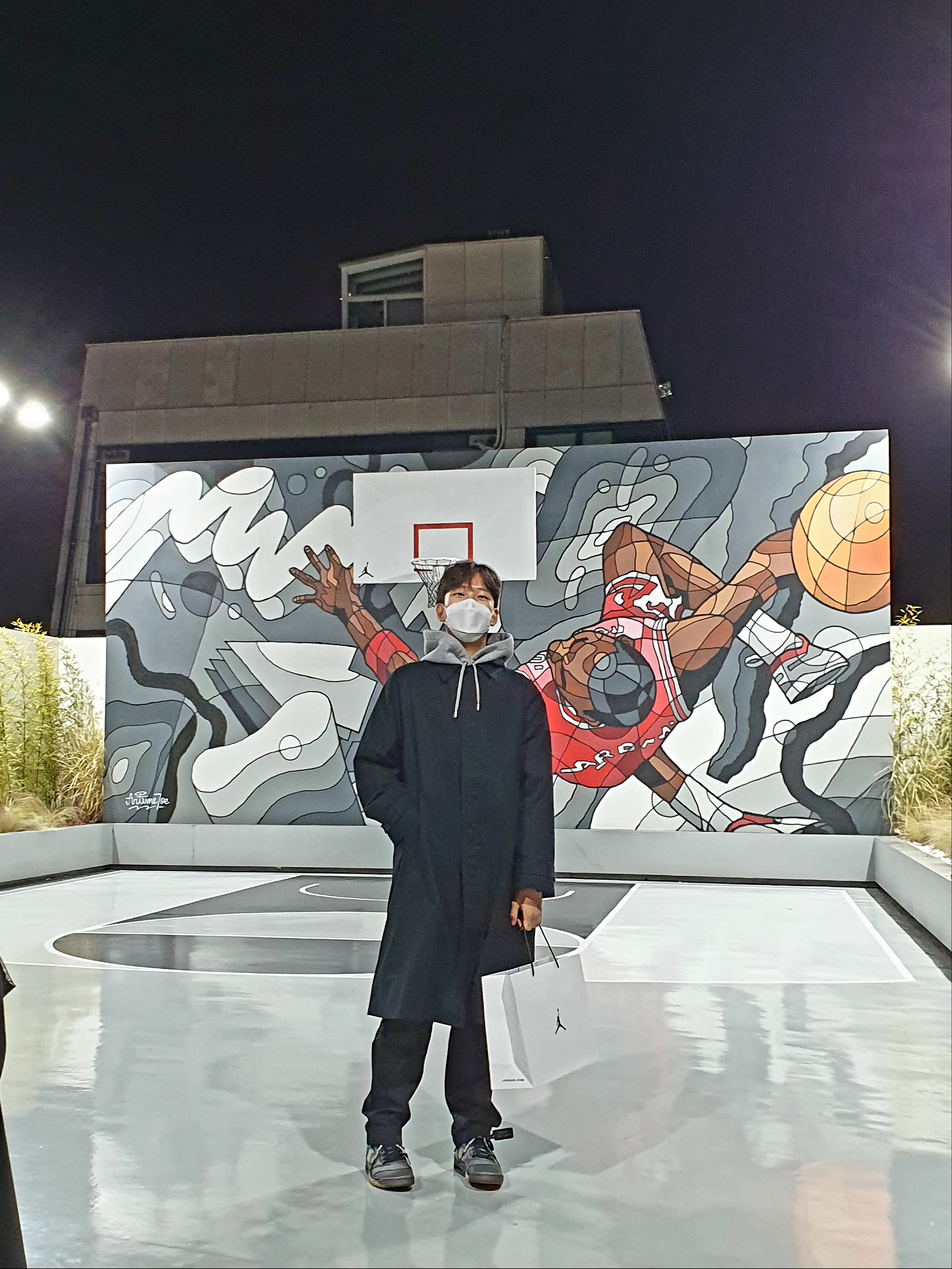 Jordan 5 x Off-White Retro SP Black Muslin 착용 스타일