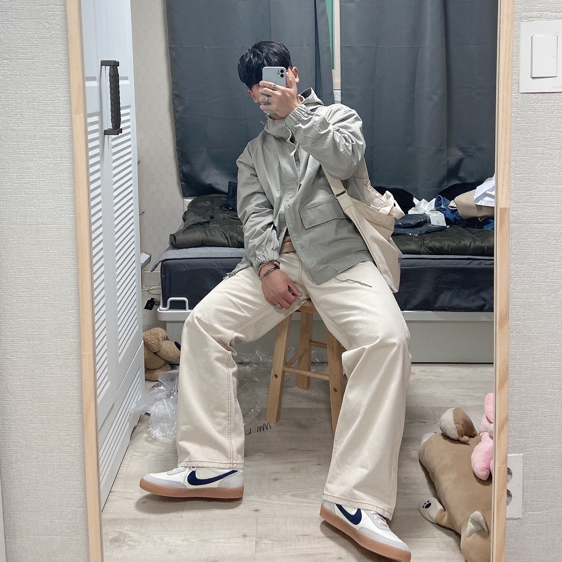 Nike x J.Crew Killshot 2 Sail Midnight Navy 착용 스타일