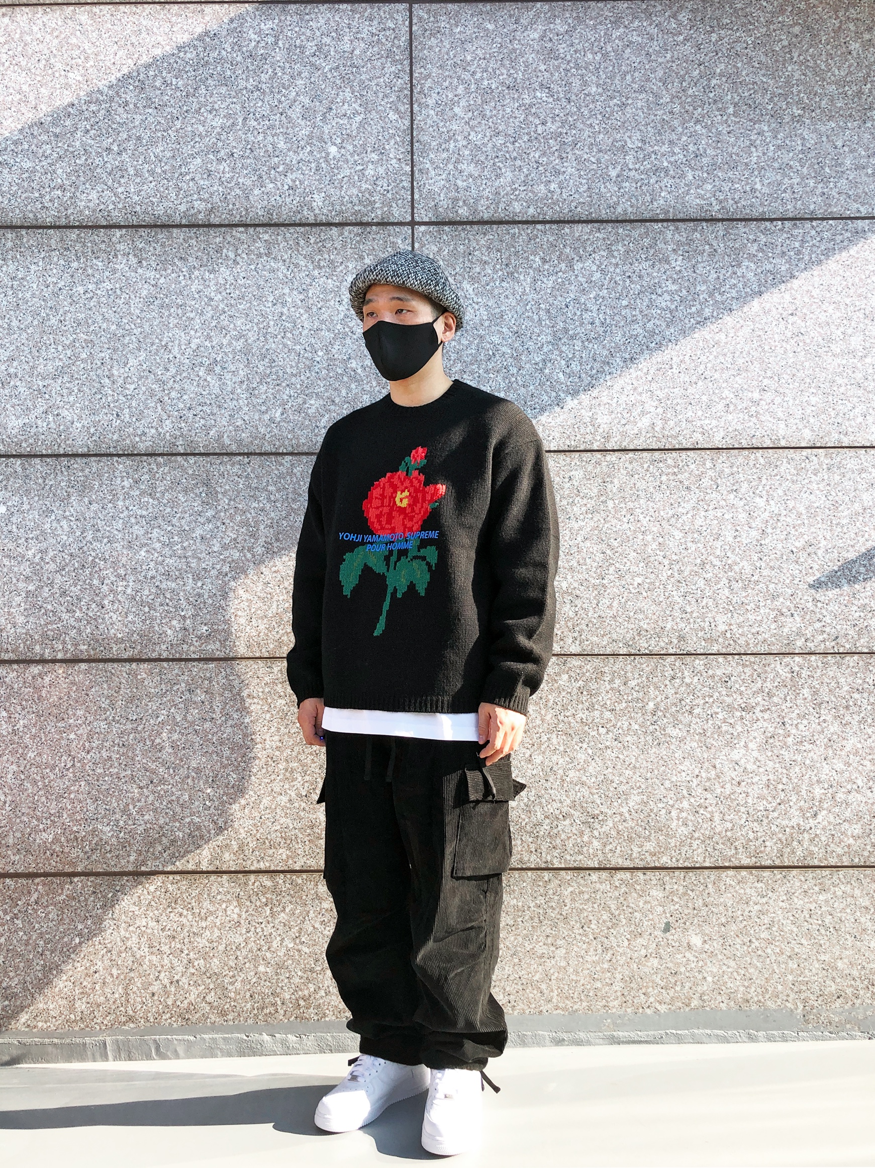 Supreme x Yohji Yamamoto Sweater - 20FW, Nike x Supreme Air Force 1 Low White 착용 스타일