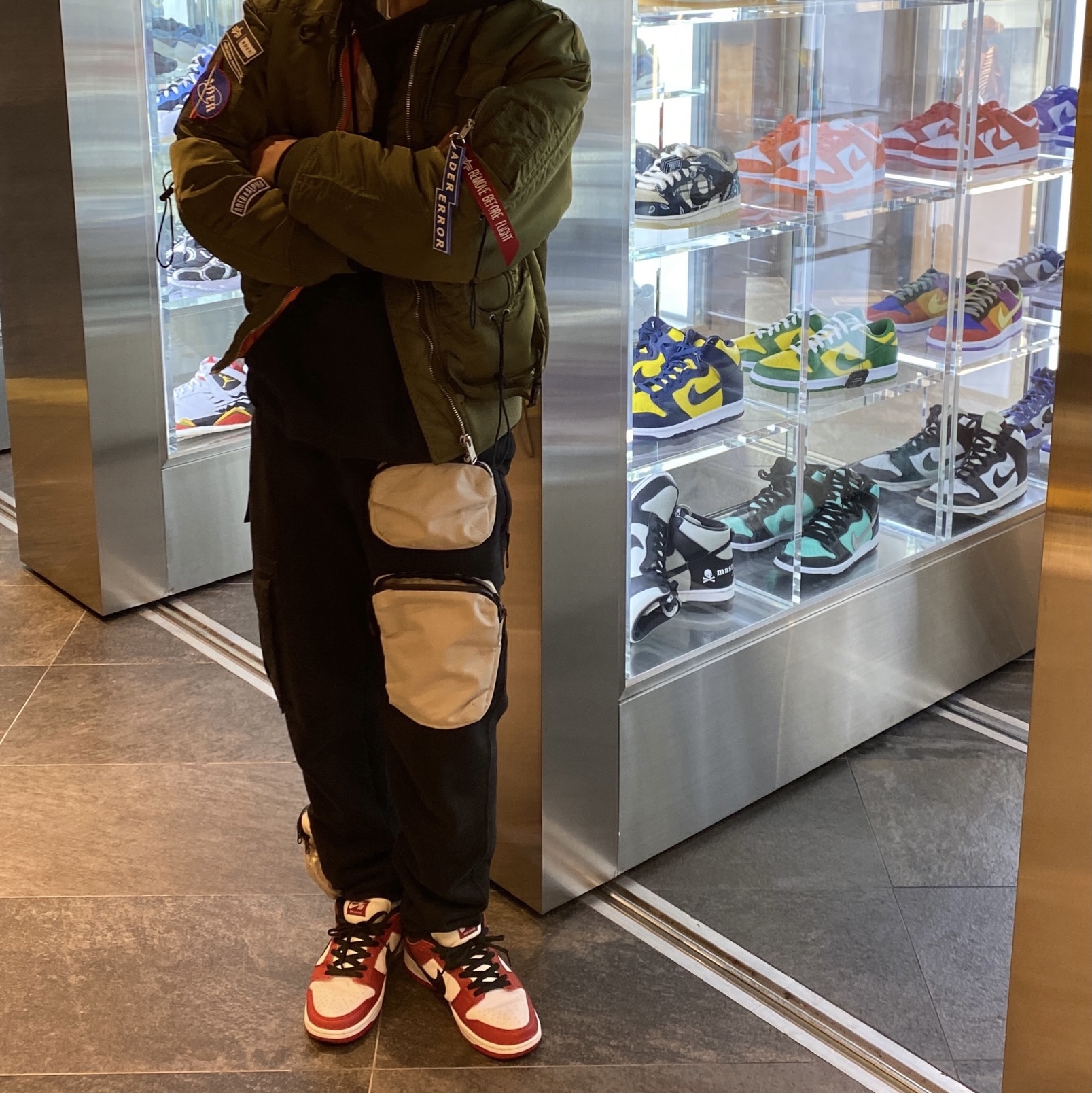 Nike SB Dunk Low Pro Chicago, Nike x Travis Scott NRG AG Utility Sweatpants Black 착용 스타일