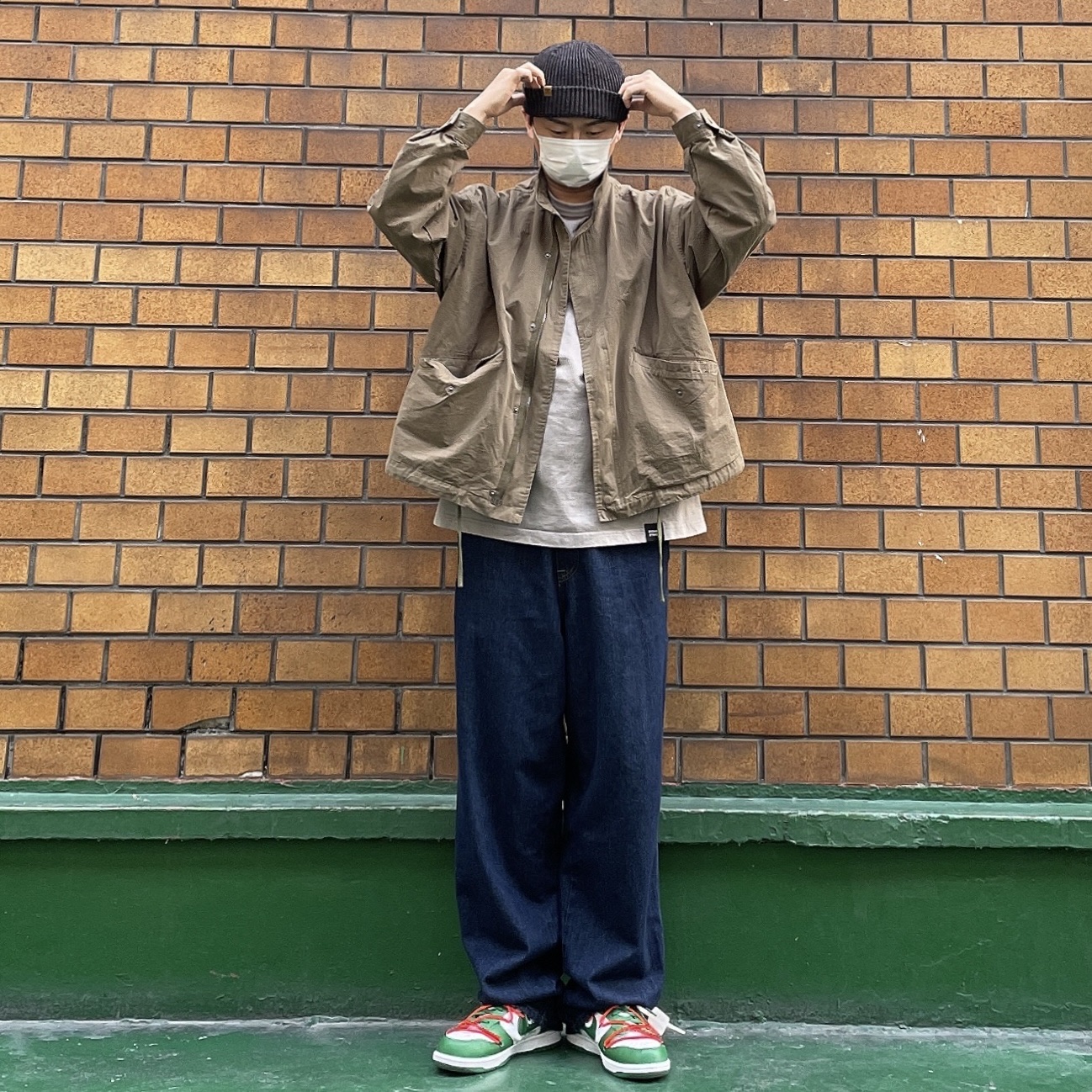 Nike x Off-White Dunk Low Pine Green 착용 스타일
