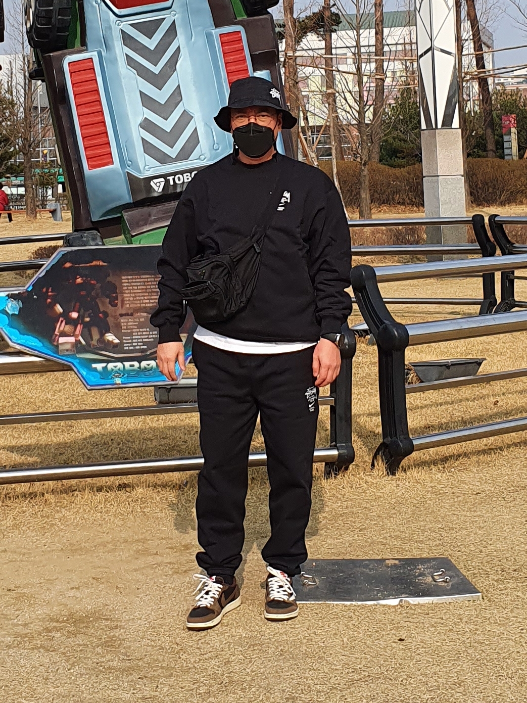Nike x Stussy NRG ZR Fleece Crewneck Black - US/EU, Nike x Stussy NRG ZR Fleece Pants Black - Asia 착용 스타일 - 1