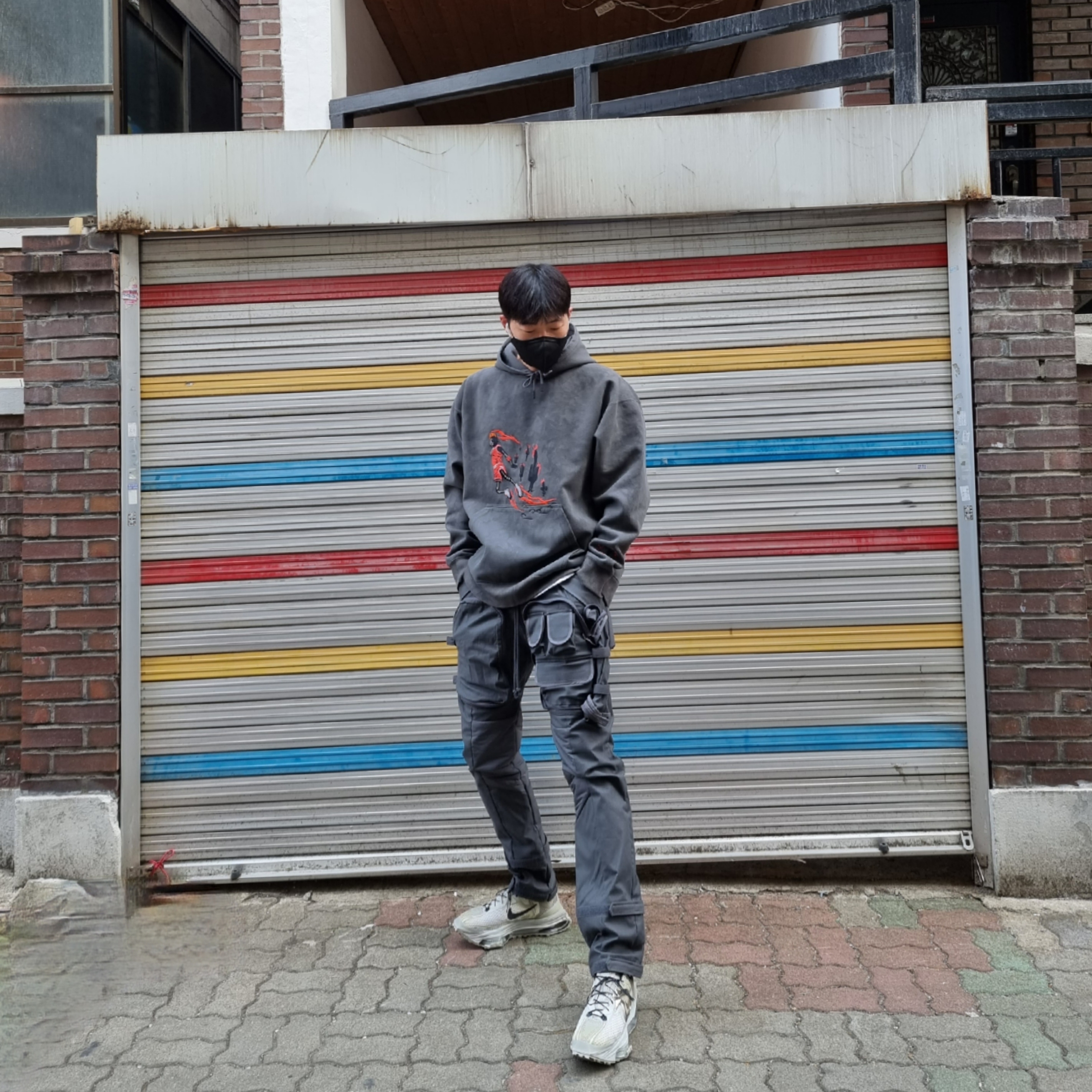 Nike x Matthew M Williams Zoom 004 Stone, Jordan x Travis Scott Washed Suede Hoodie Grey 착용 스타일