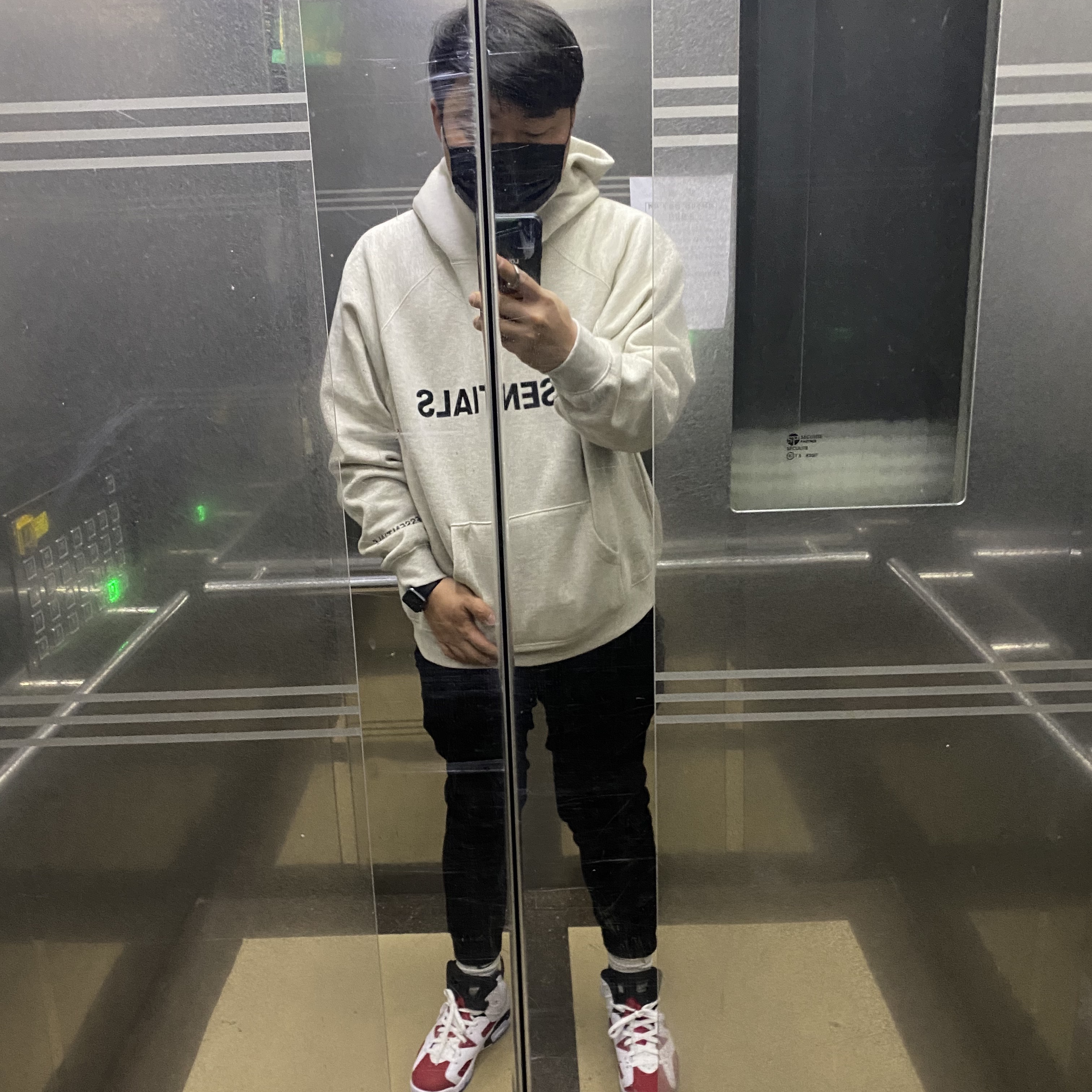 Jordan 6 Retro Carmine 2021, Essentials 3D Silicon Applique Pullover Hoodie Oatmeal/Oatmeal Heather/Light Heather Oatmeal 2020 착용 스타일 - 2