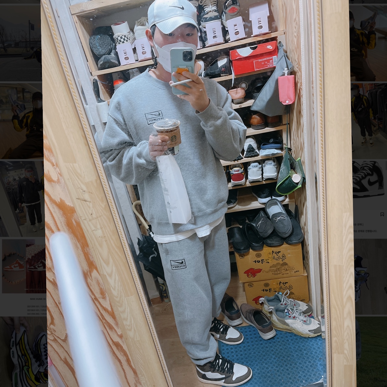 Nike x Stussy NRG BR Fleece Pants Grey, Nike x Stussy NRG BR Crew Fleece Grey 착용 스타일