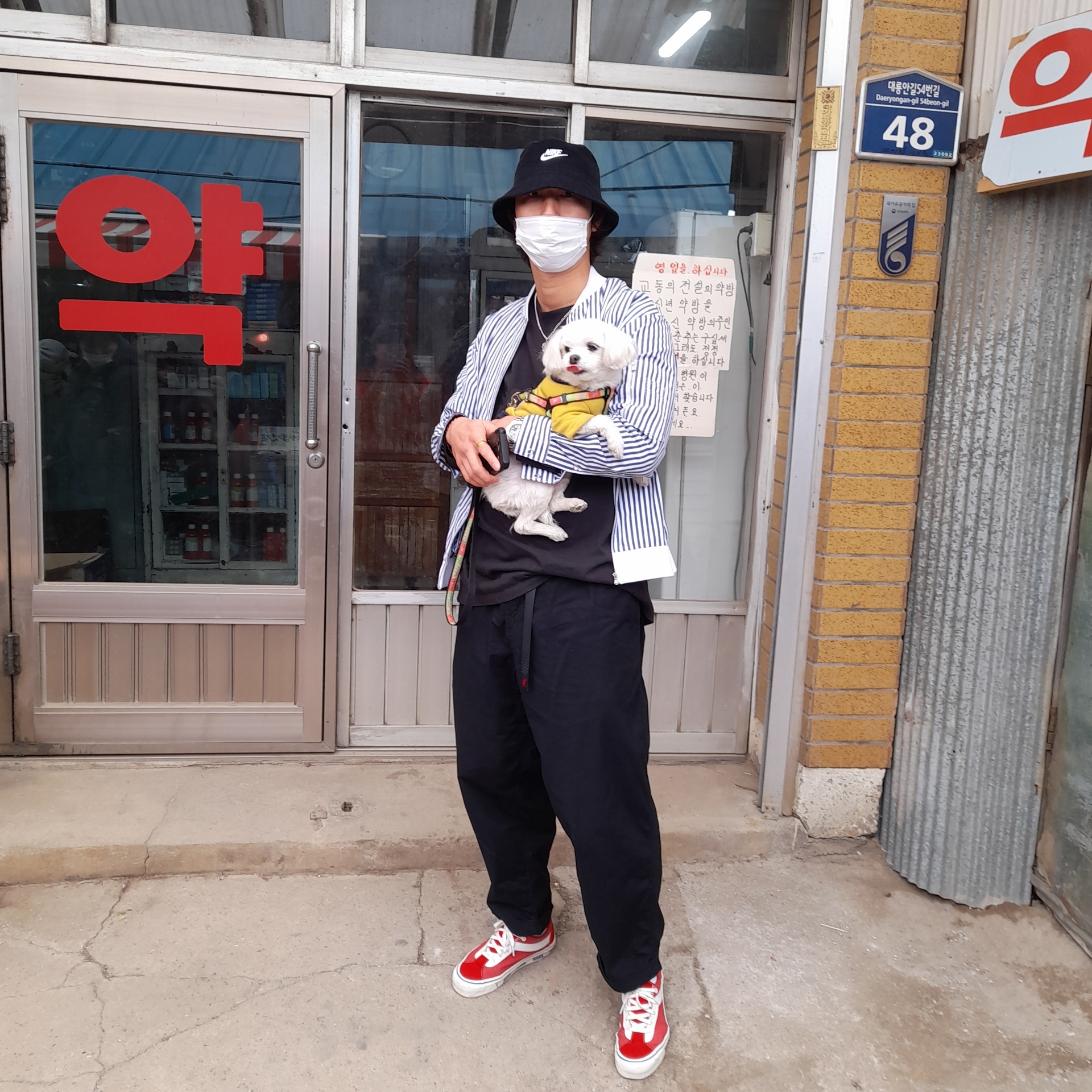 Vans x Rhude Bold Ni Red 착용 스타일