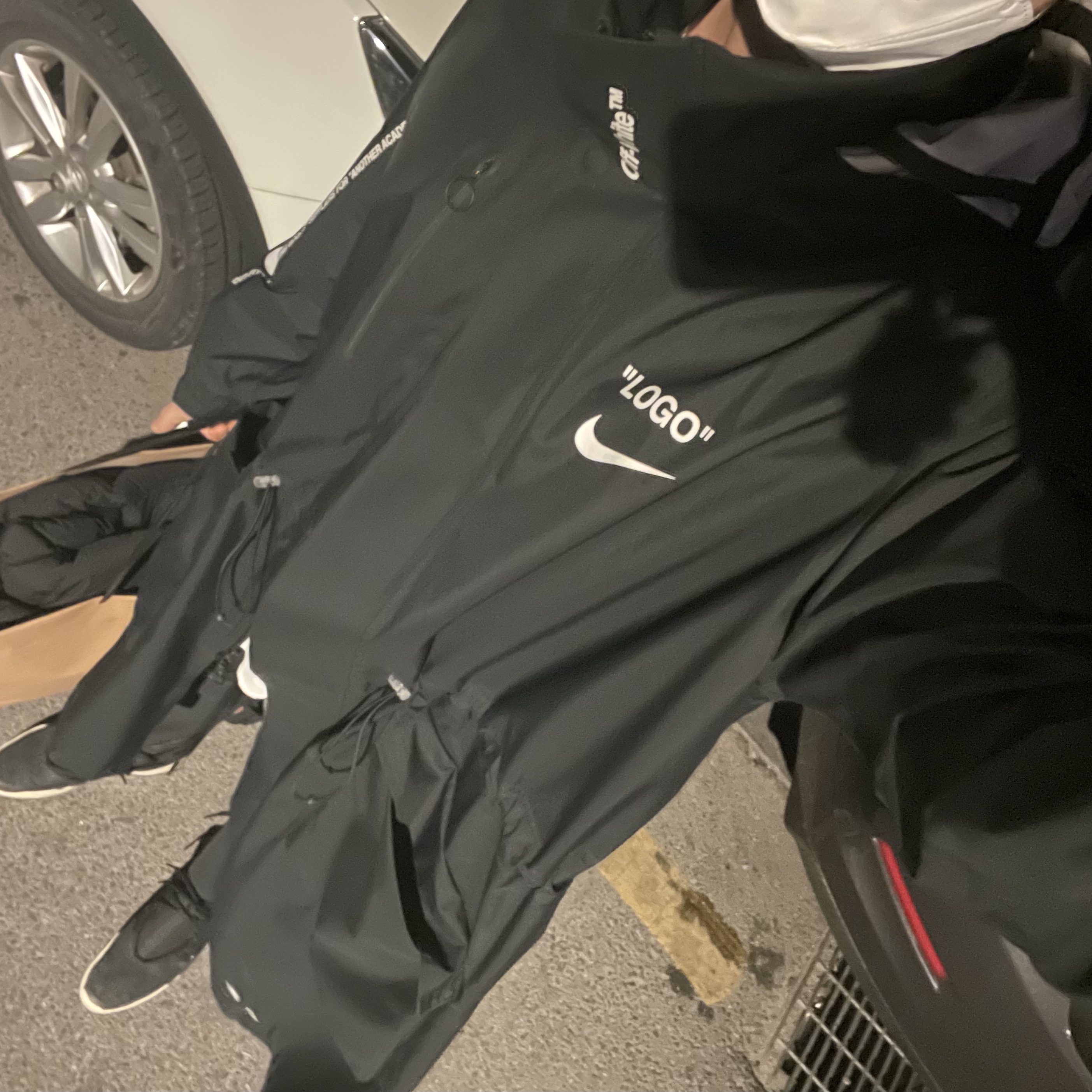 NIke x Fear of God Air Fear of God 1 Black, Nike x Off-White Zoom Fly Mercurial Black 착용 스타일 - 1