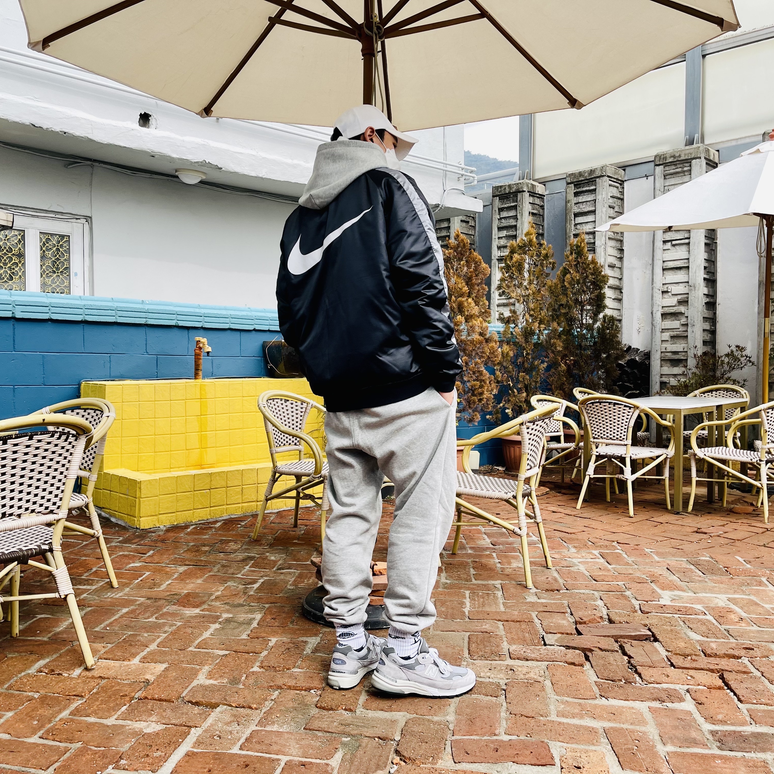 IAB Studio Hoodie Gray - 21SS, IAB Studio Sweatpants Gray - 21SS 착용 스타일 - 3