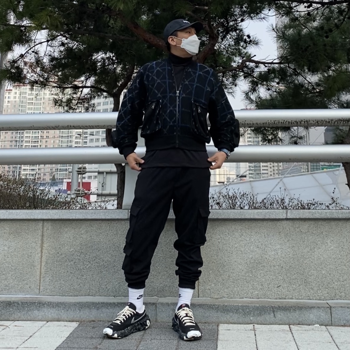 Nike x Undercover Overbreak SP Black, Nike x Undercover NRG Knit MA-1 Bomber Jacket Black - Asia 착용 스타일