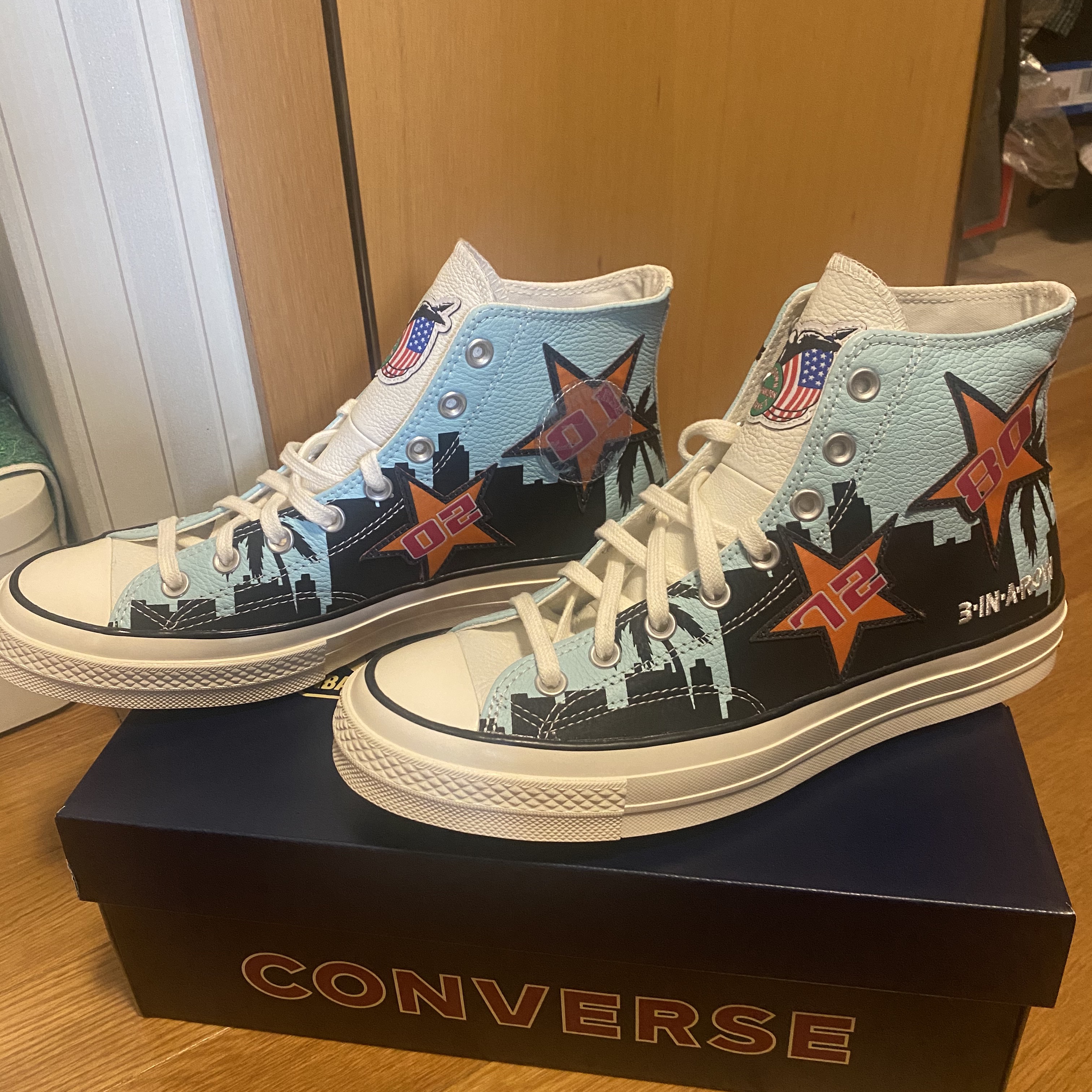 Converse x Chinatown Market Chuck 70 High Poolside 착용 스타일 - 2